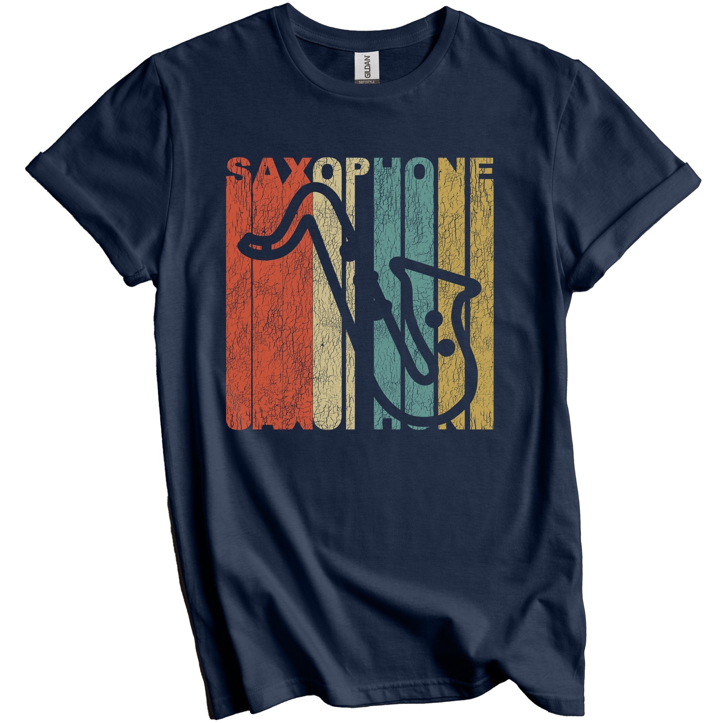Retro Saxophone Distressed Sax Player Vintage Music T-Shirt