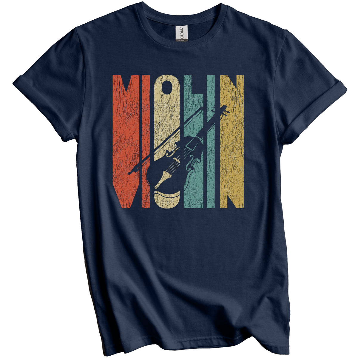 Retro Violin Distressed Violinist Vintage Music T-Shirt