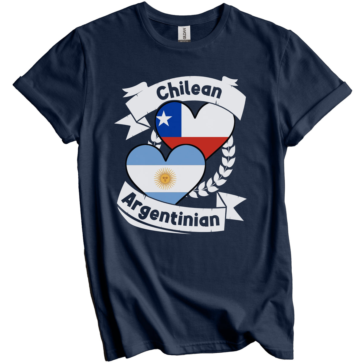 Chilean Argentinian Heart Flags Chile Argentina T-Shirt