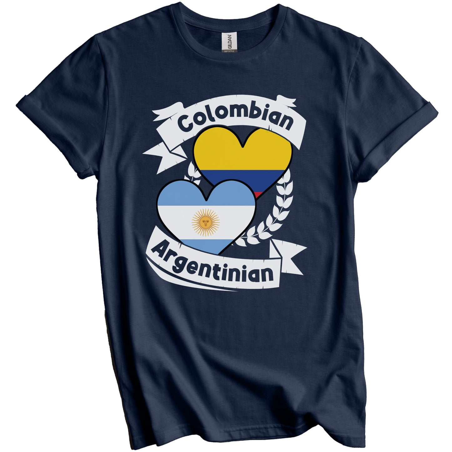 Colombian Argentinian Heart Flags Colombia Argentina T-Shirt