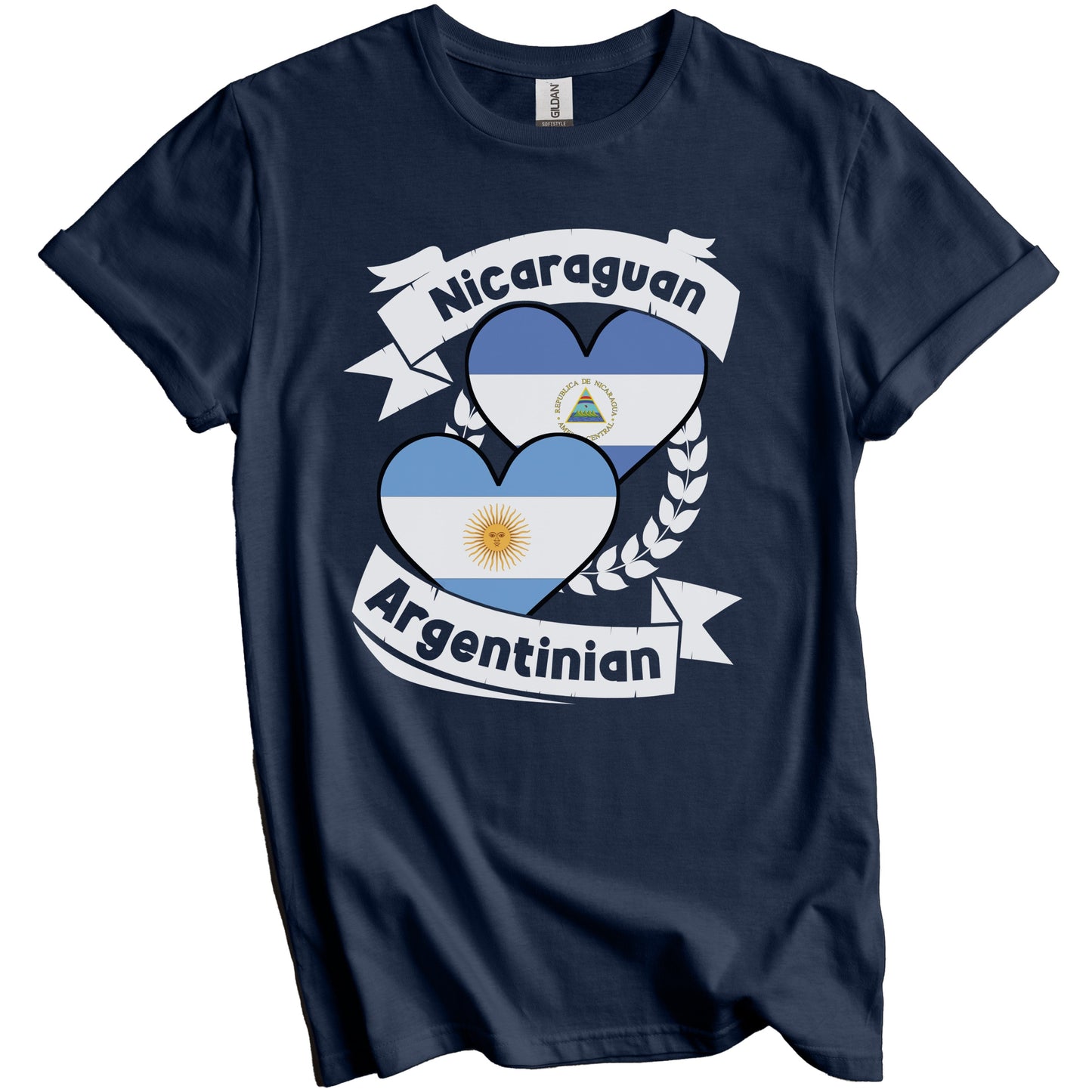 Nicaraguan Argentinian Heart Flags Nicaragua Argentina T-Shirt