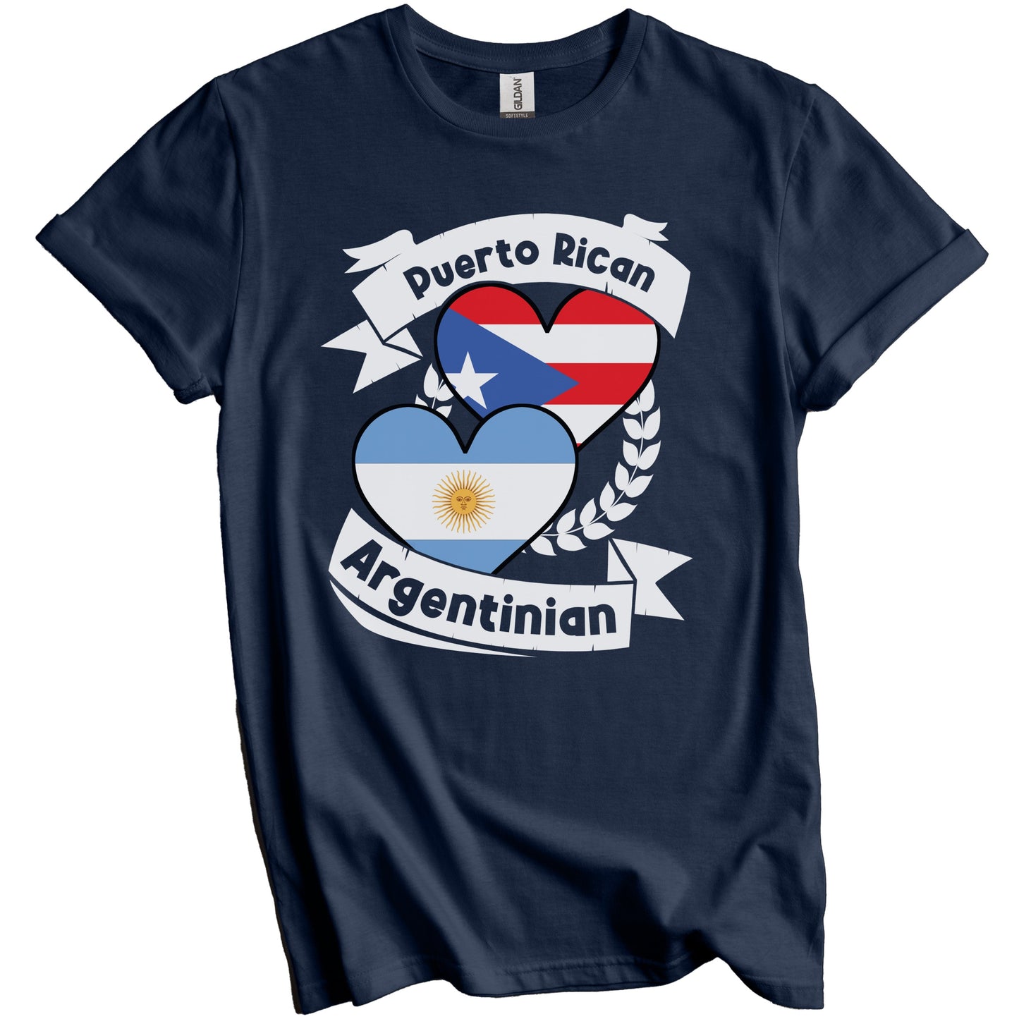 Puerto Rican Argentinian Heart Flags Puerto Rico Argentina T-Shirt