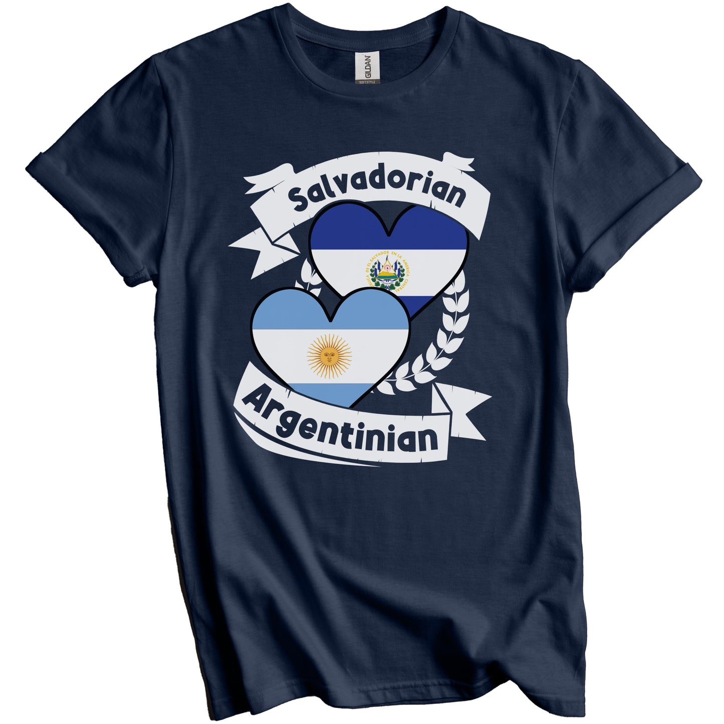 Salvadorian Argentinian Heart Flags El Salvador Argentina T-Shirt