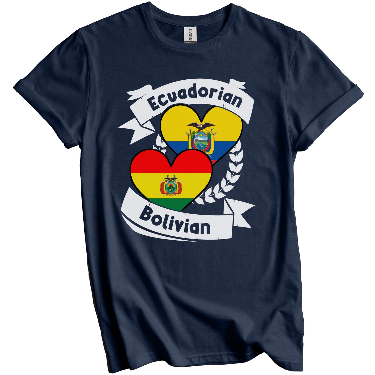 Ecuadorian Bolivian Heart Flags Ecuador Bolivia T-Shirt