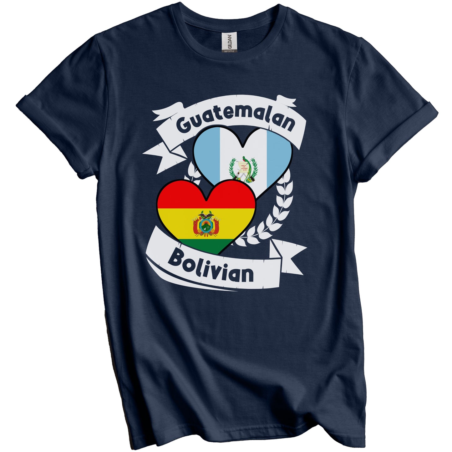 Guatemalan Bolivian Heart Flags Guatemala Bolivia T-Shirt