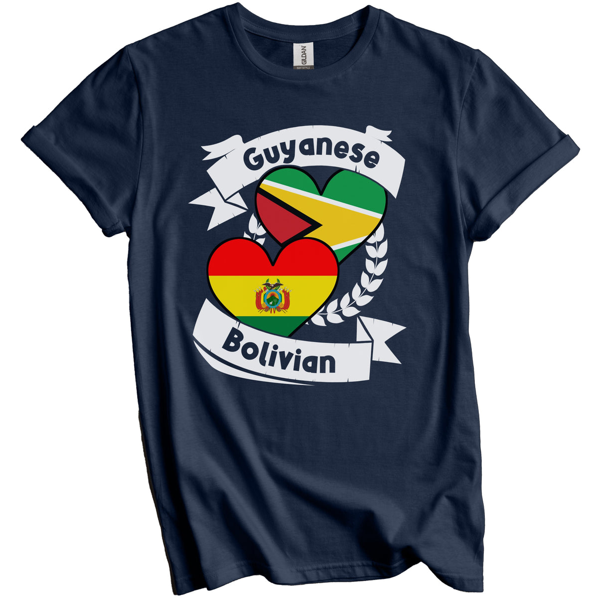 Guyanese Bolivian Heart Flags Guyana Bolivia T-Shirt