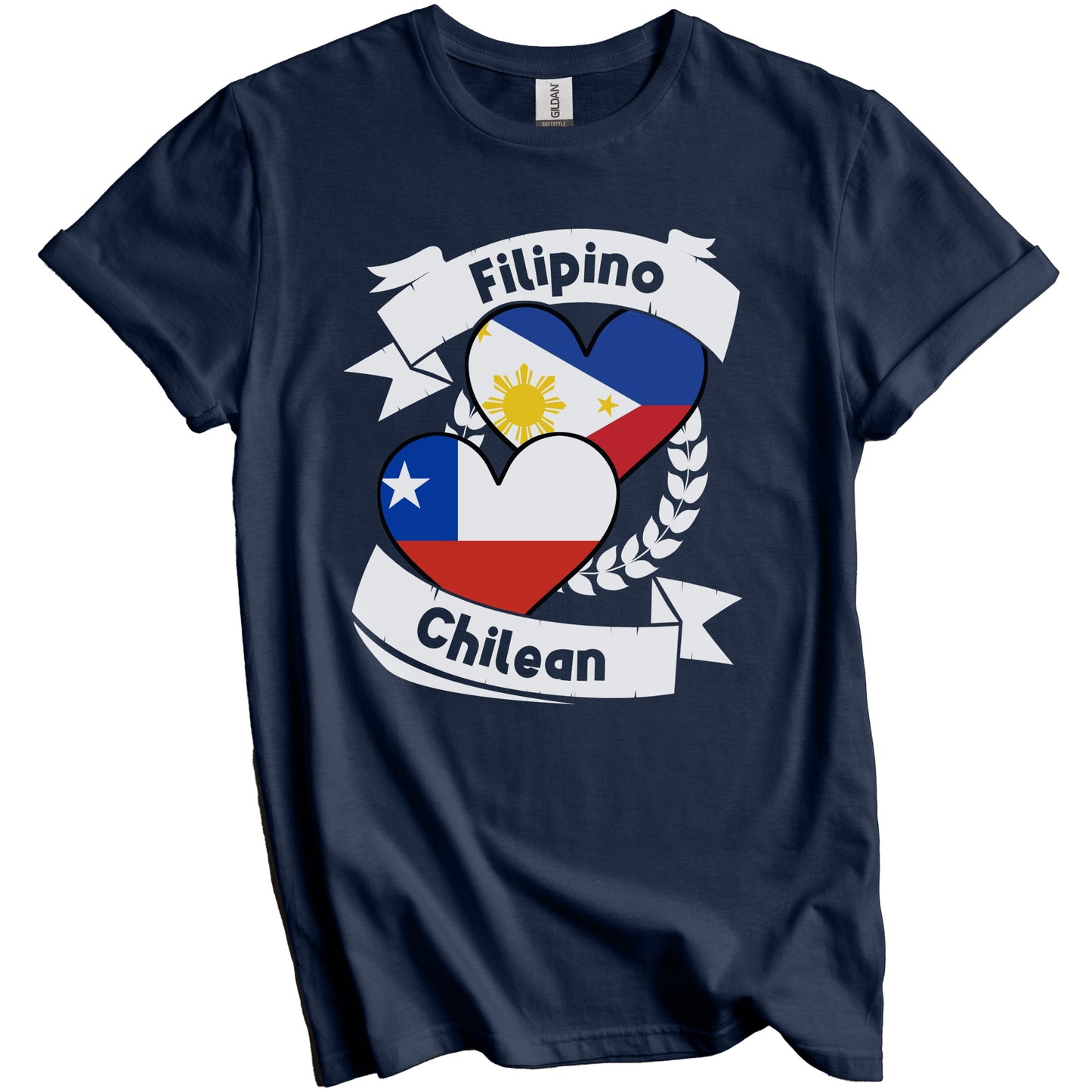 Filipino Chilean Heart Flags Philippines Chile T-Shirt