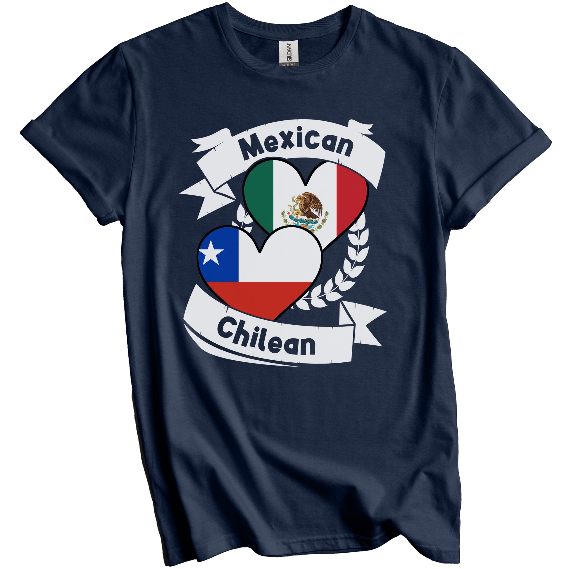 Mexican Chilean Heart Flags Mexico Chile T-Shirt