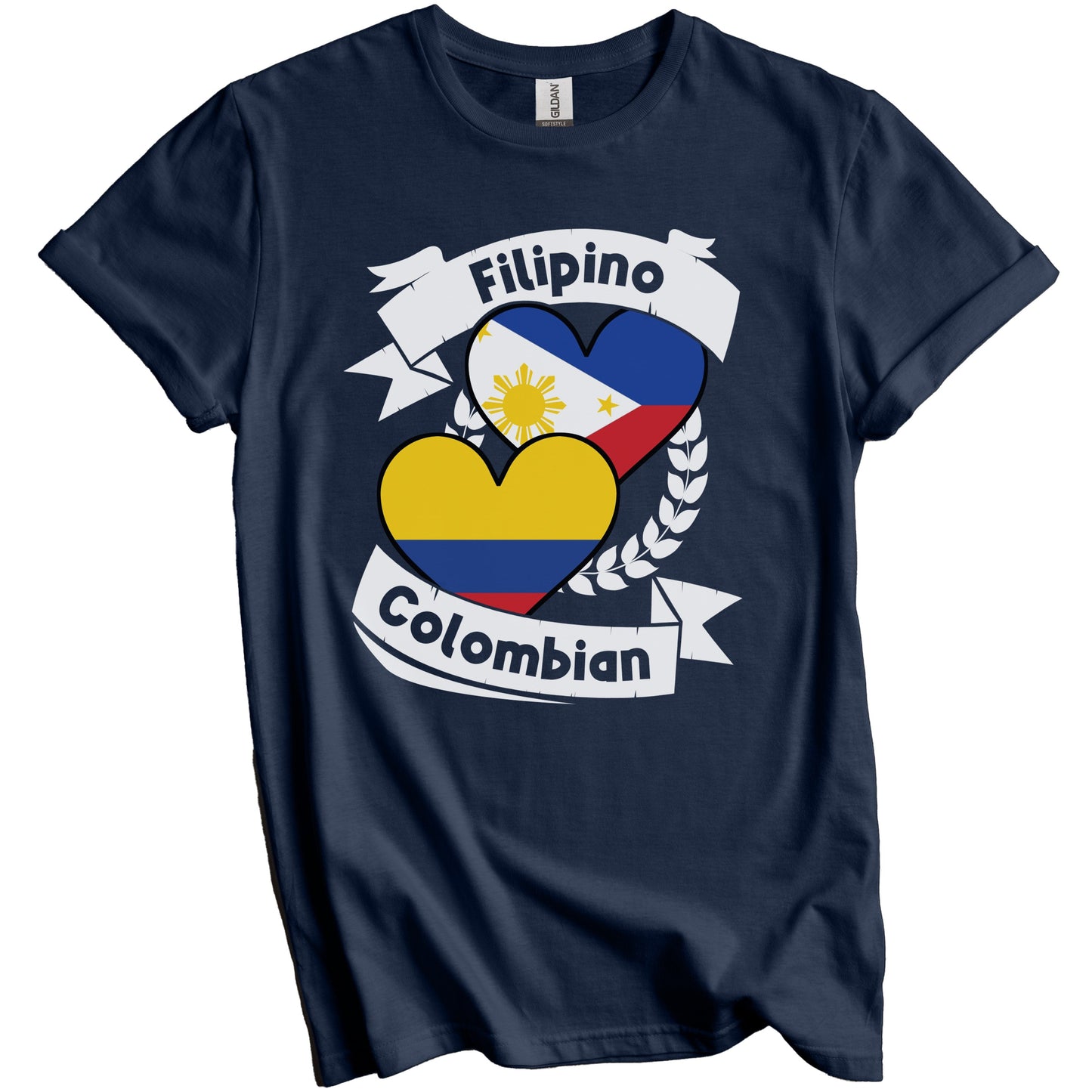 Filipino Colombian Heart Flags Philippines Colombia T-Shirt