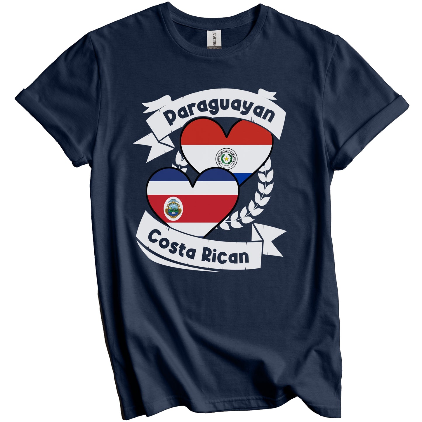 Paraguayan Costa Rican Heart Flags Paraguay Costa Rica T-Shirt