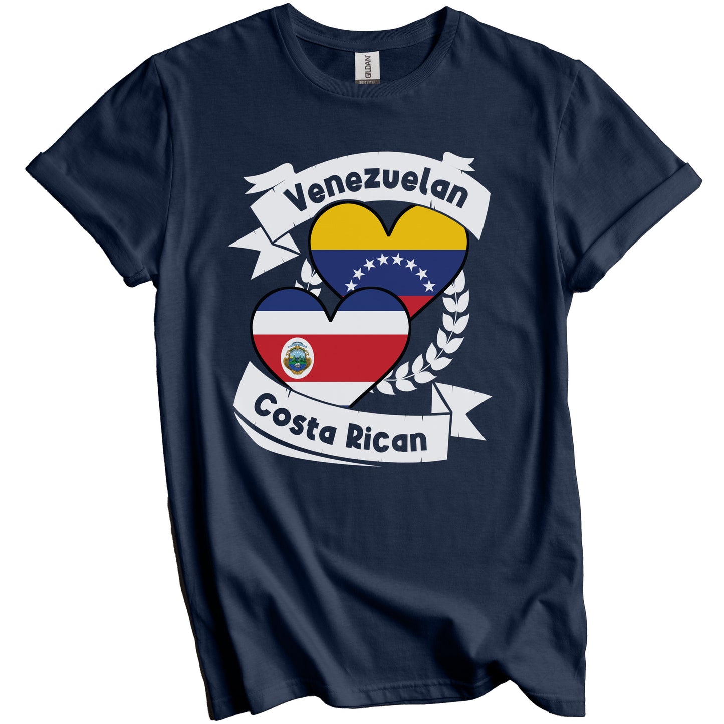 Venezuelan Costa Rican Heart Flags Venezuela Costa Rica T-Shirt
