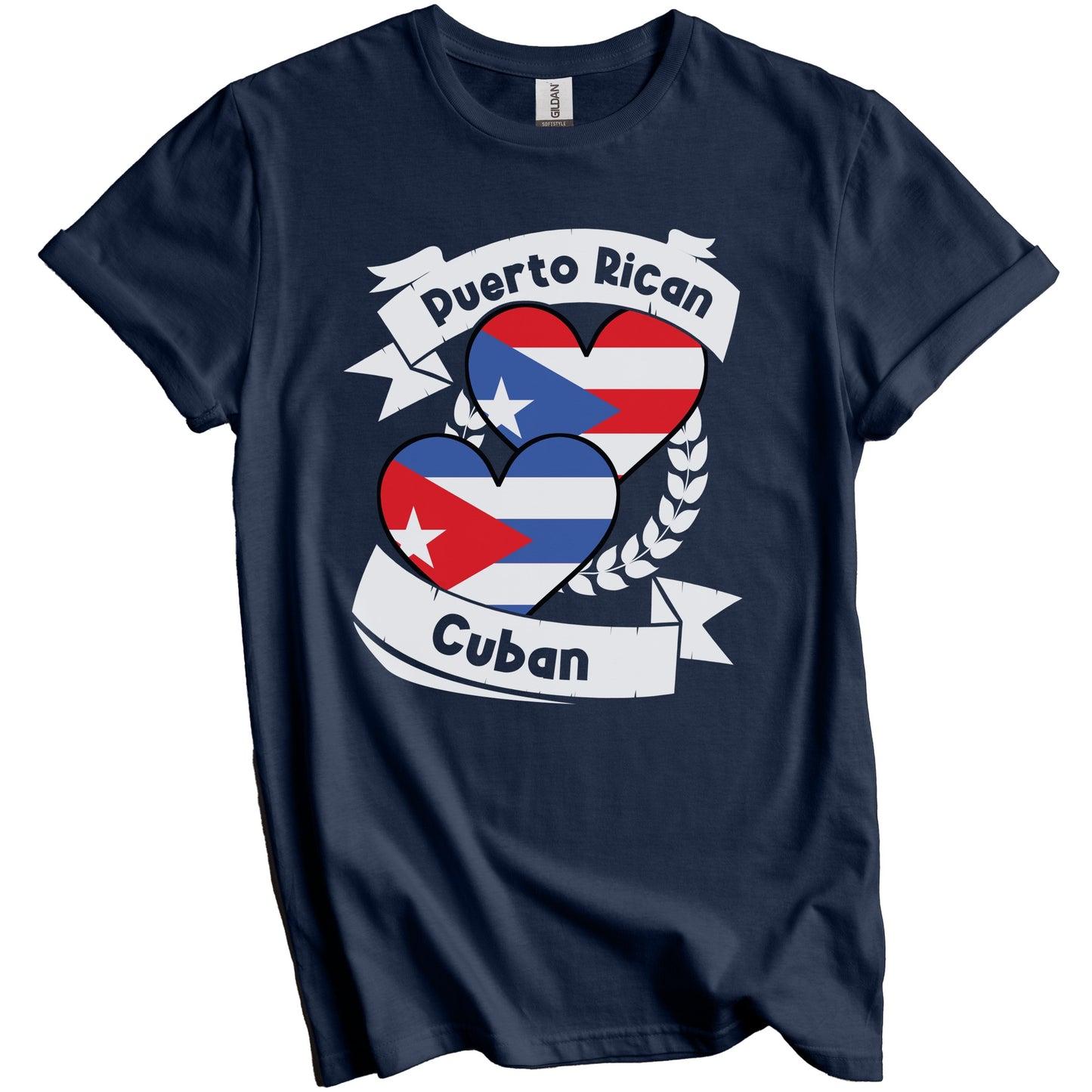 Puerto Rican Cuban Heart Flags Puerto Rico Cuba T-Shirt