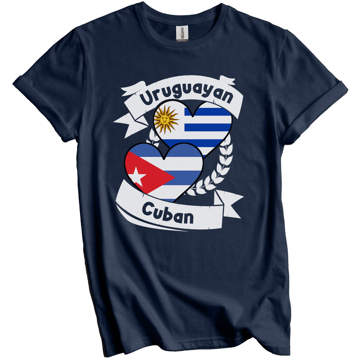 Uruguayan Cuban Heart Flags Uruguay Cuba T-Shirt