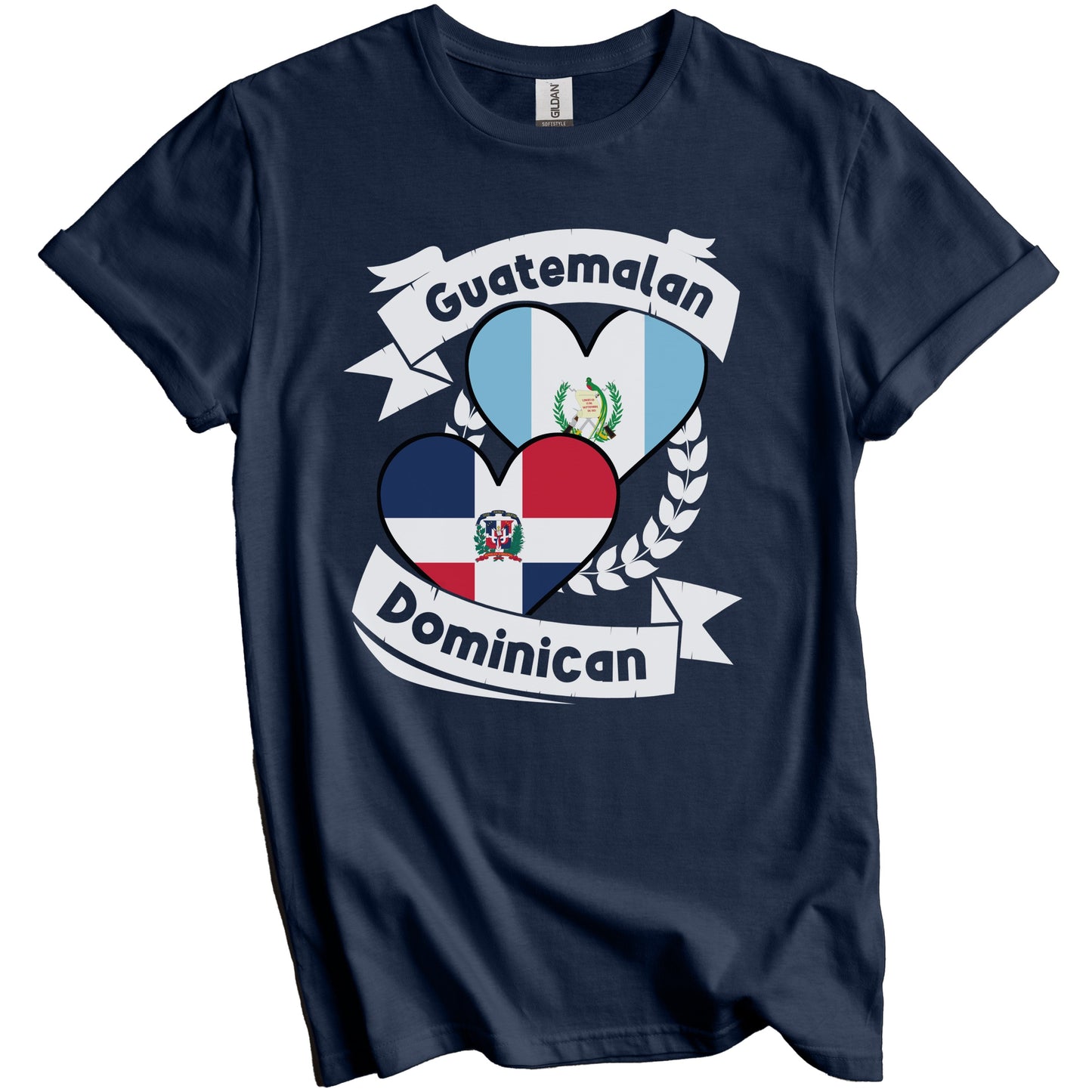 Guatemalan Dominican Heart Flags Guatemala Dominican Republic T-Shirt