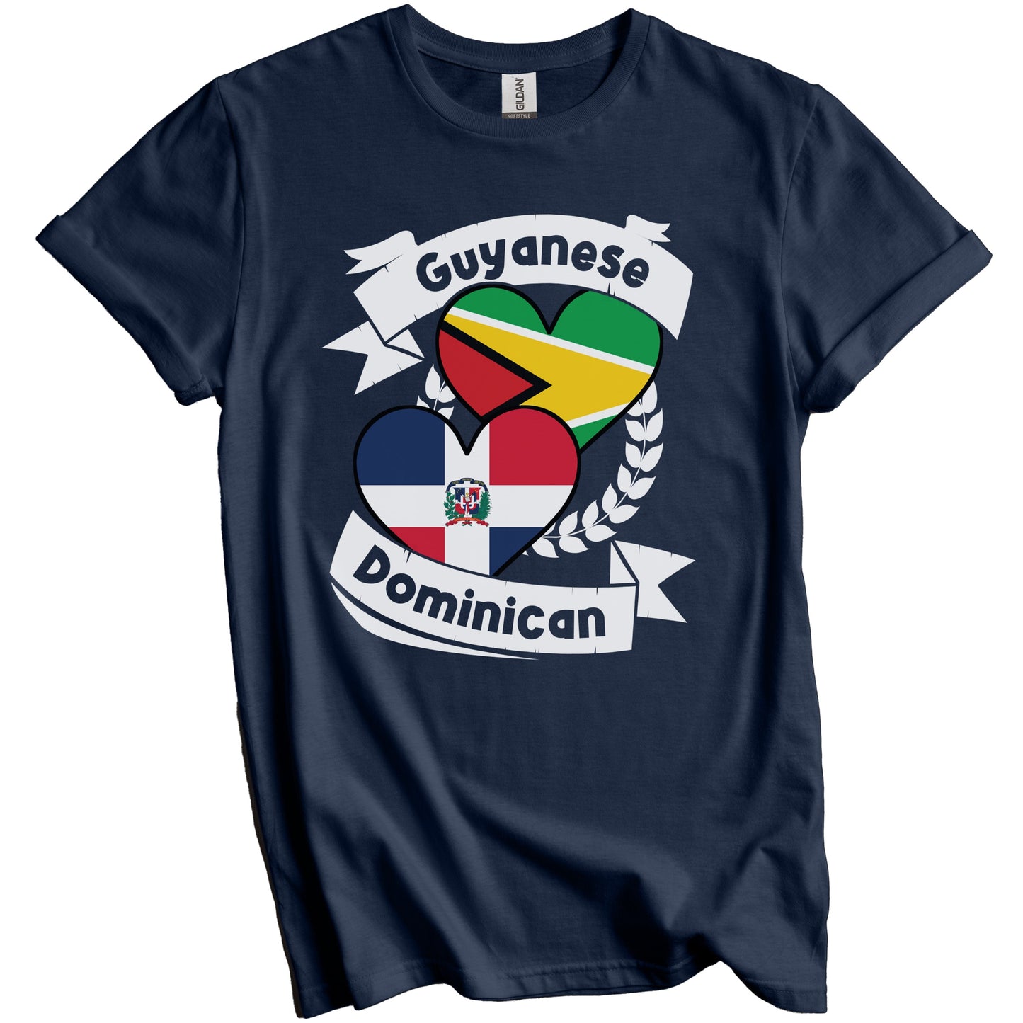 Guyanese Dominican Heart Flags Guyana Dominican Republic T-Shirt