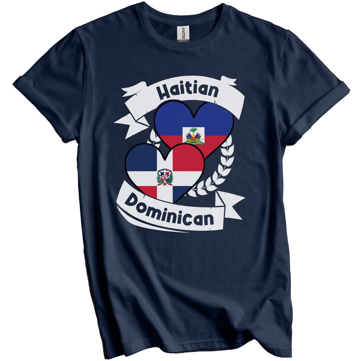 Haitian Dominican Heart Flags Haiti Dominican Republic T-Shirt