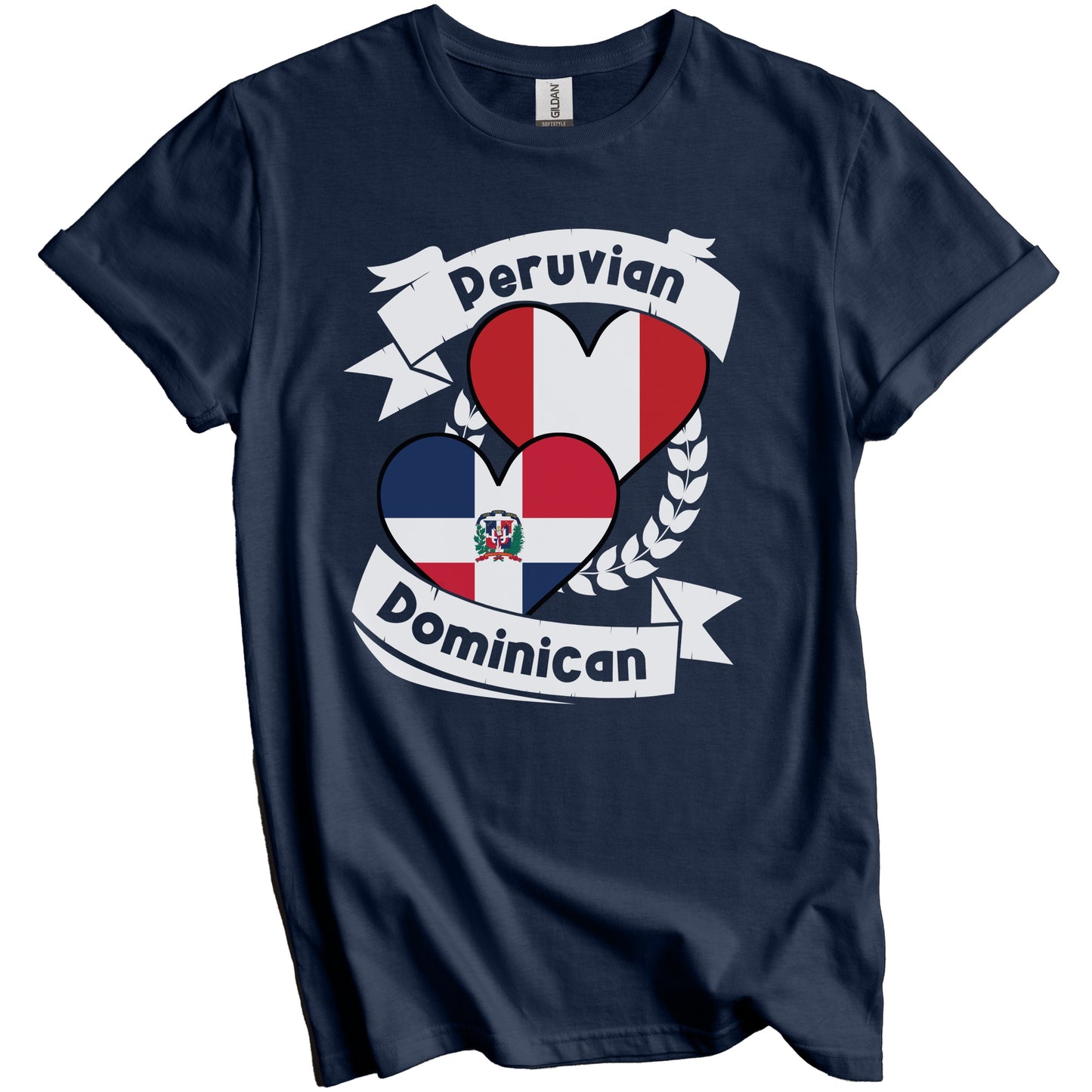 Peruvian Dominican Heart Flags Peru Dominican Republic T-Shirt