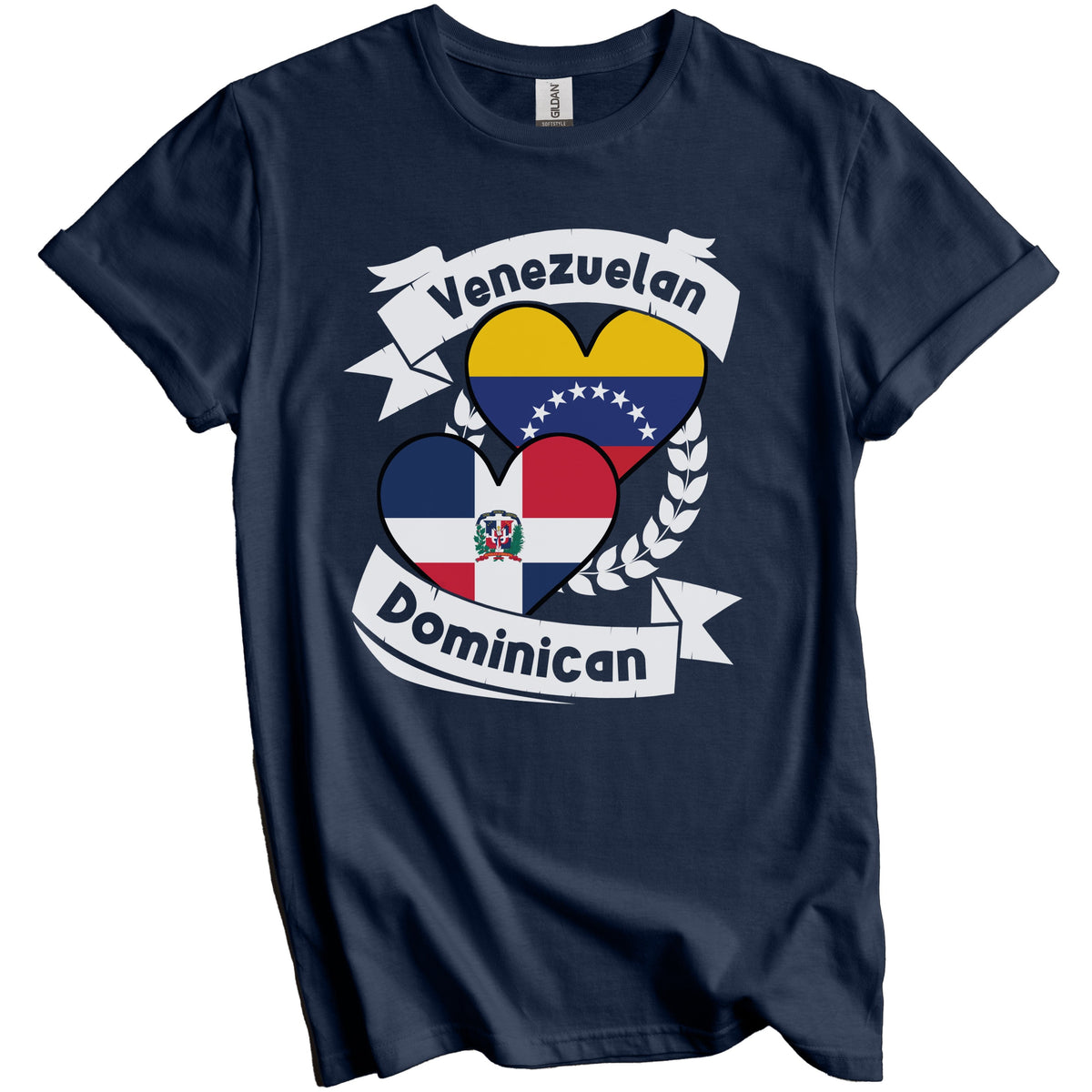 Venezuelan Dominican Heart Flags Venezuela Dominican Republic T-Shirt