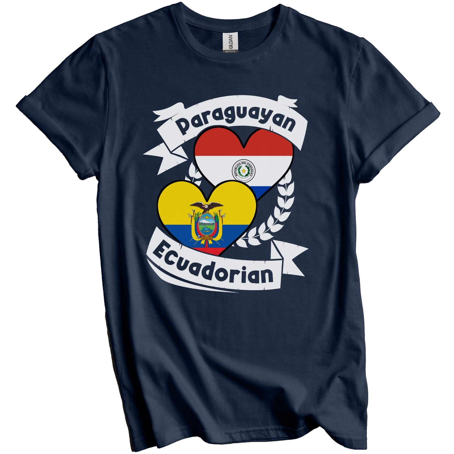 Paraguayan Ecuadorian Heart Flags Paraguay Ecuador T-Shirt