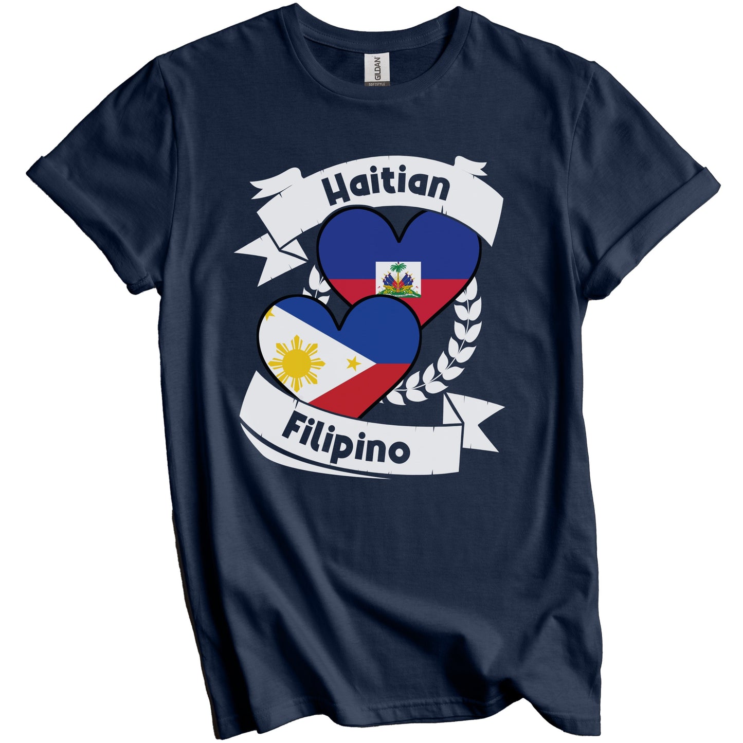 Haitian Filipino Heart Flags Haiti Philippines T-Shirt