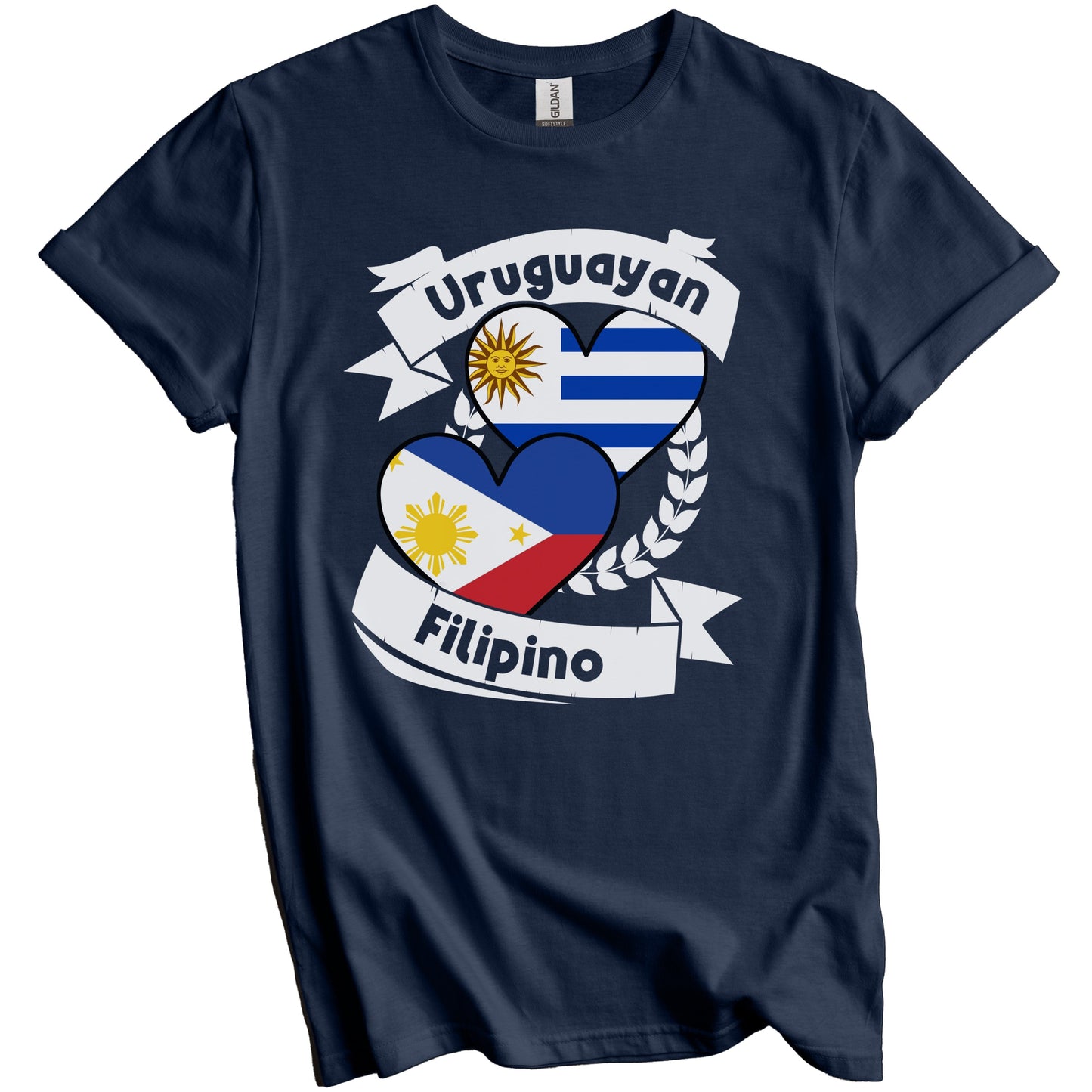 Uruguayan Filipino Heart Flags Uruguay Philippines T-Shirt