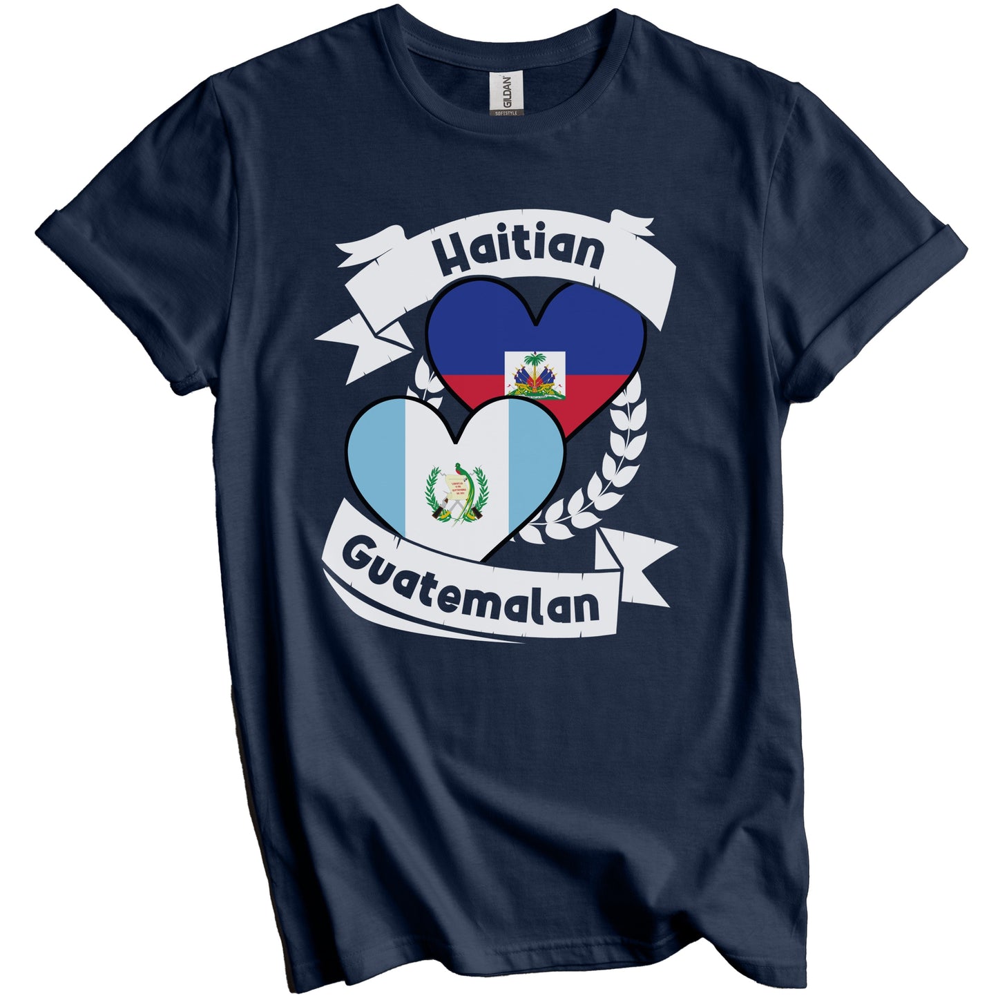 Haitian Guatemalan Heart Flags Haiti Guatemala T-Shirt