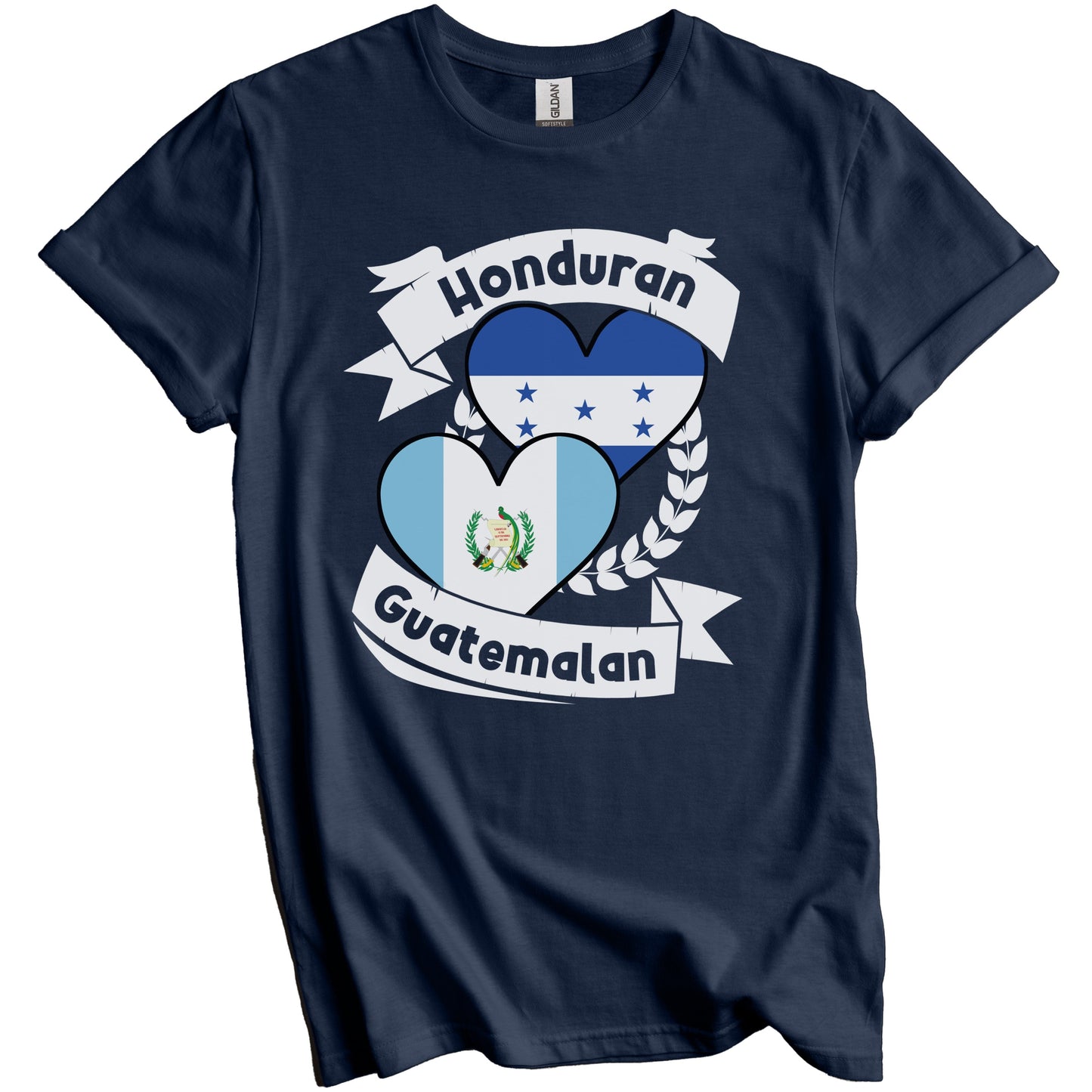 Honduran Guatemalan Heart Flags Honduras Guatemala T-Shirt