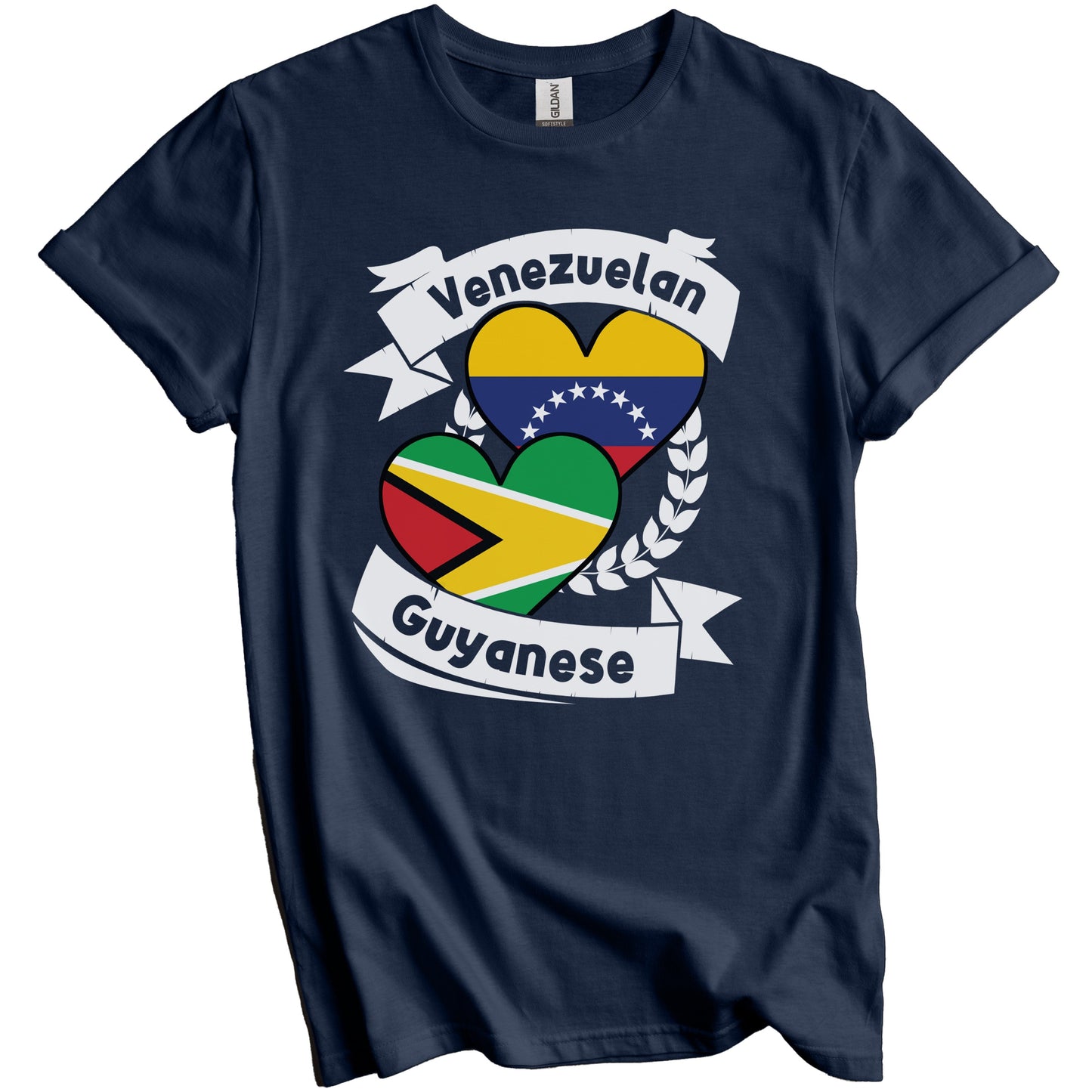 Venezuelan Guyanese Heart Flags Venezuela Guyana T-Shirt