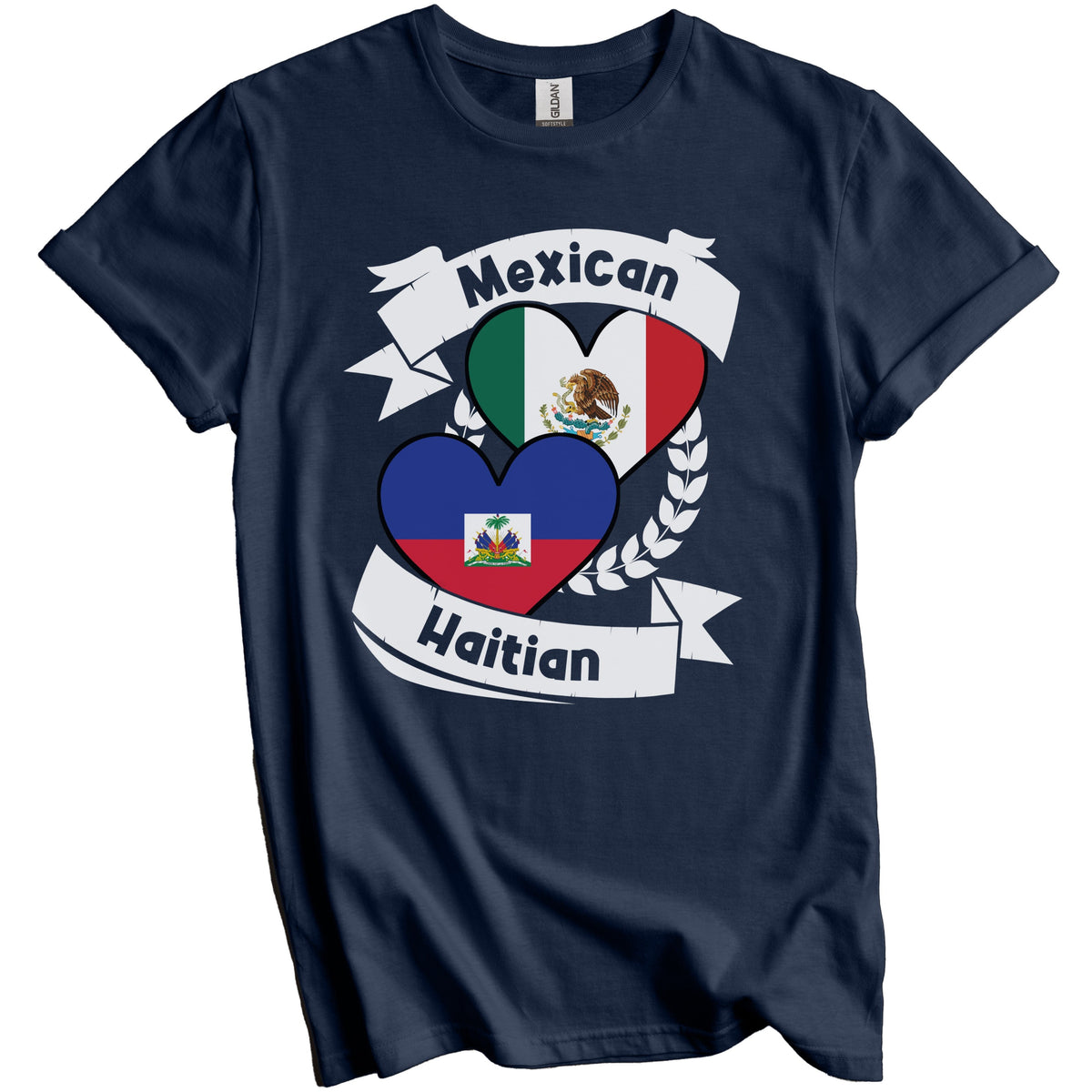 Mexican Haitian Heart Flags Mexico Haiti T-Shirt