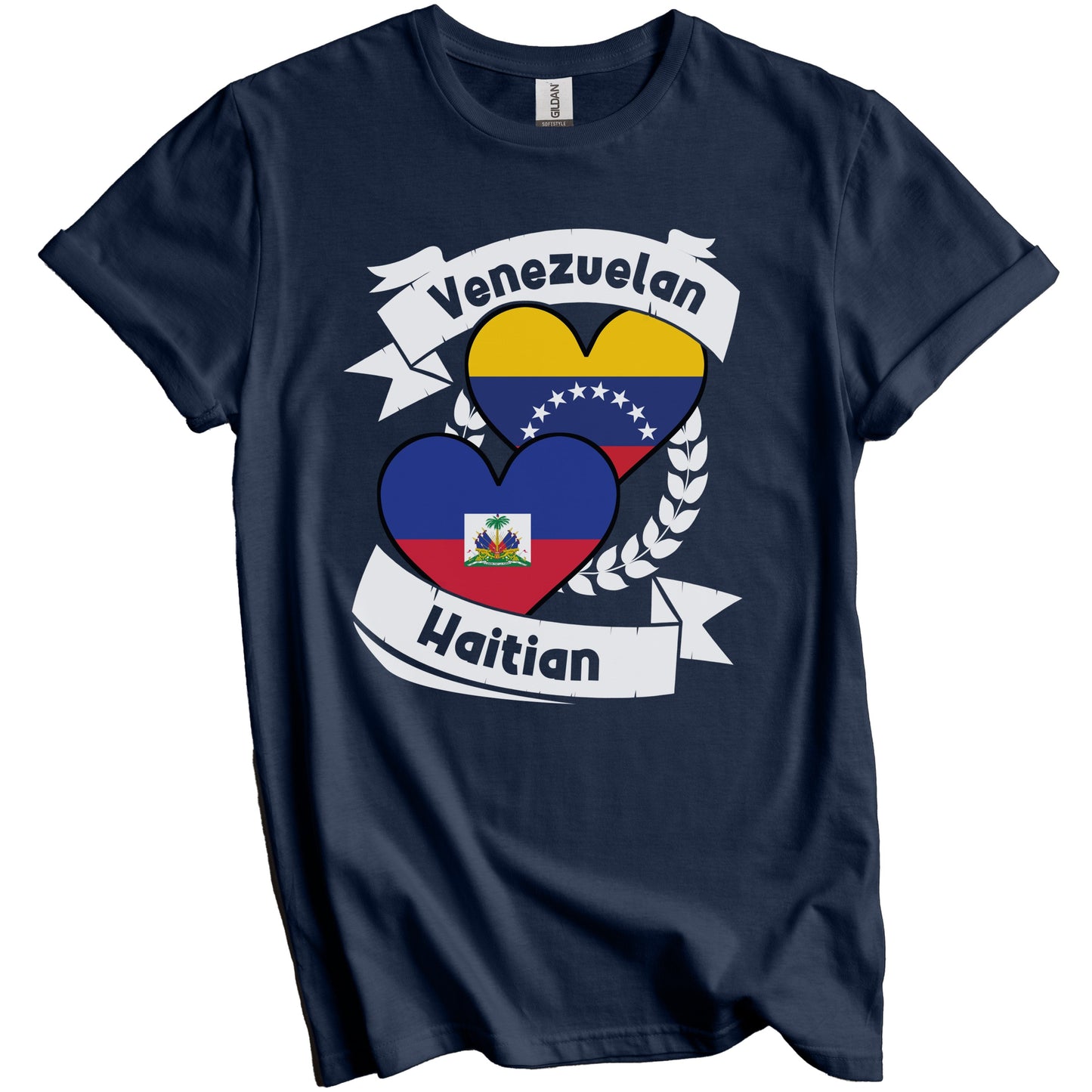 Venezuelan Haitian Heart Flags Venezuela Haiti T-Shirt