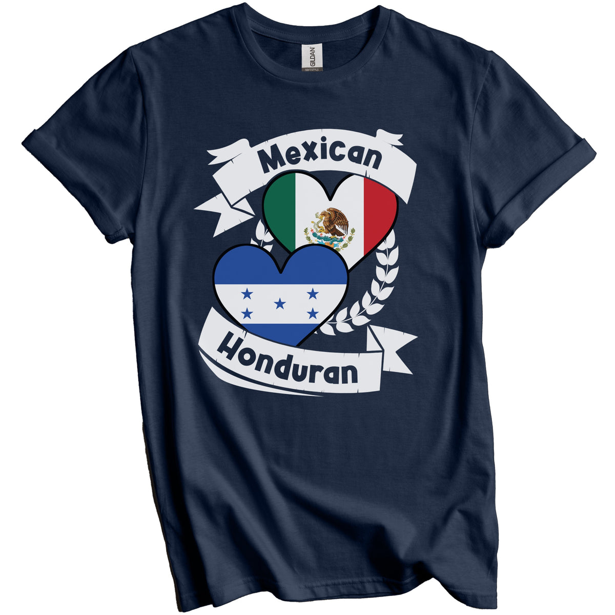 Mexican Honduran Heart Flags Mexico Honduras T-Shirt
