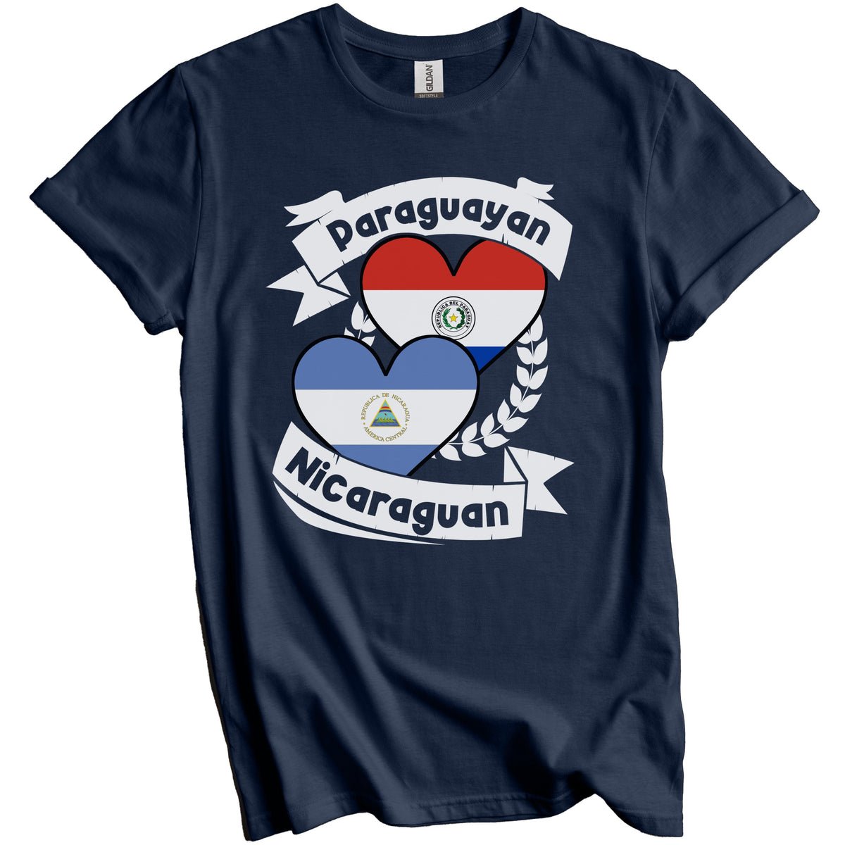 Paraguayan Nicaraguan Heart Flags Paraguay Nicaragua T-Shirt