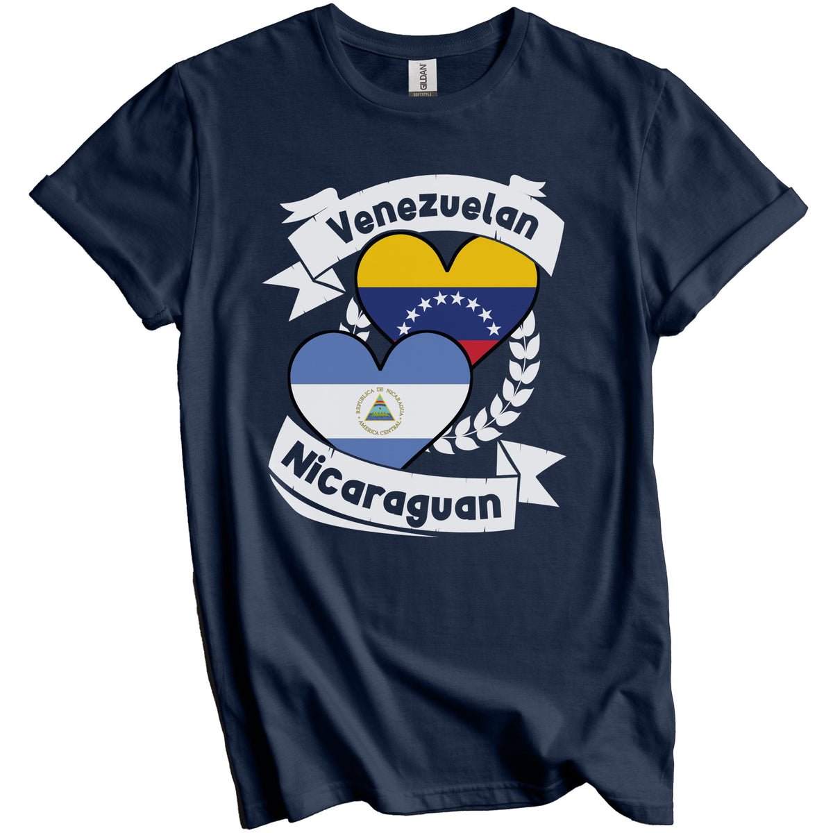 Venezuelan Nicaraguan Heart Flags Venezuela Nicaragua T-Shirt