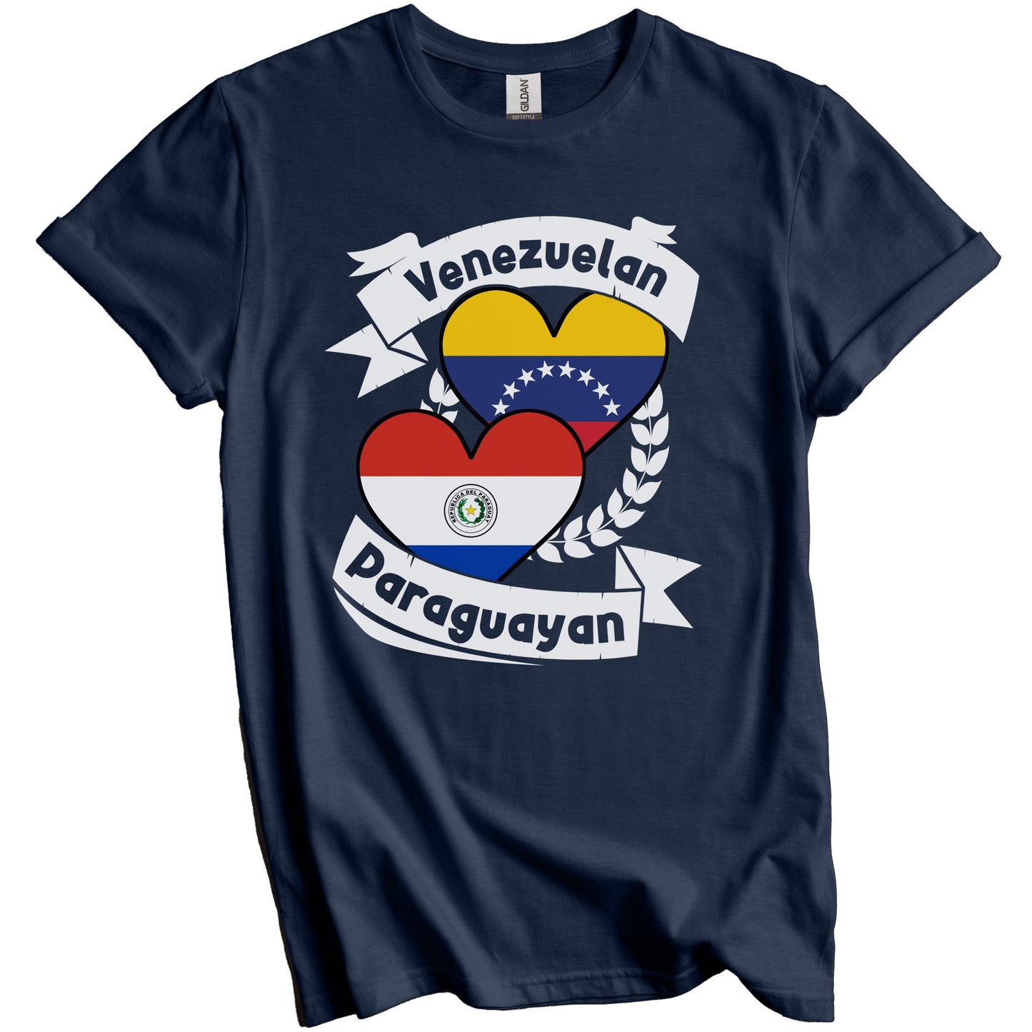 Venezuelan Paraguayan Heart Flags Venezuela Paraguay T-Shirt