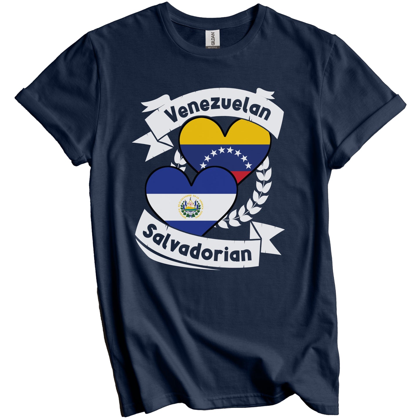 Venezuelan Salvadorian Heart Flags Venezuela El Salvador T-Shirt