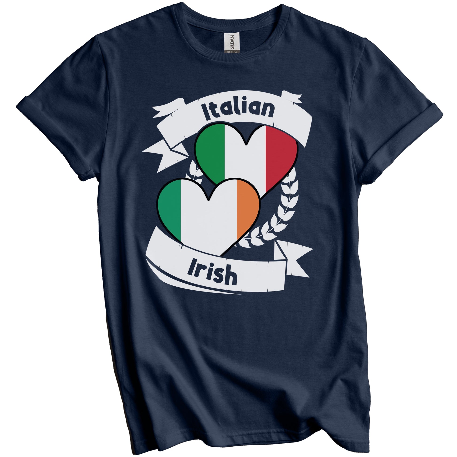 Italian Irish Heart Flags Italy Ireland T-Shirt