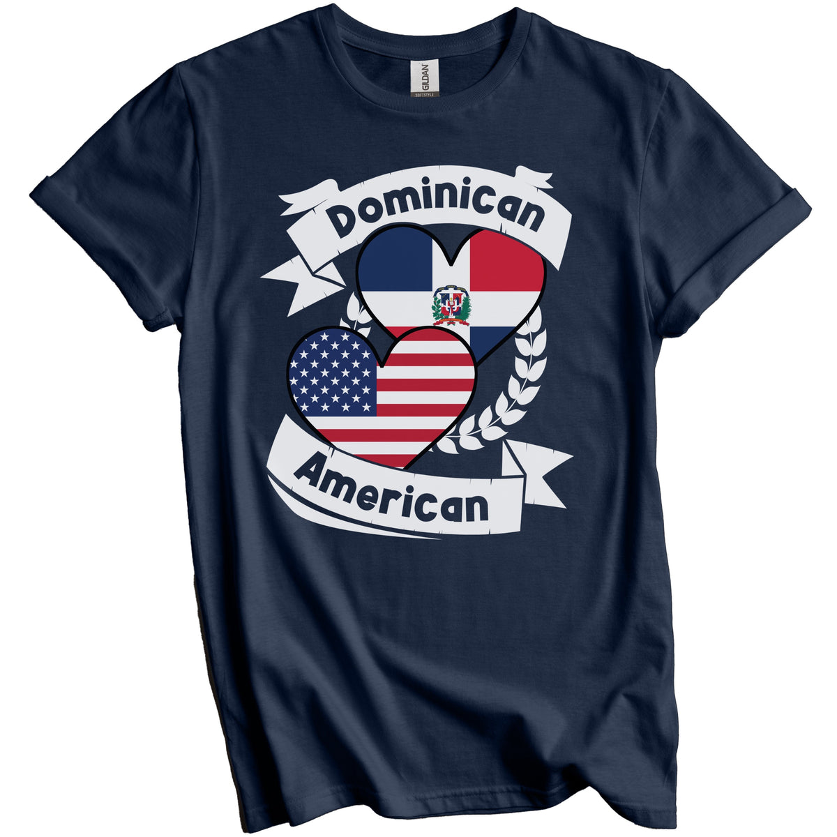 Dominican American Hearts USA Flag Dominican Republic Flag T-Shirt