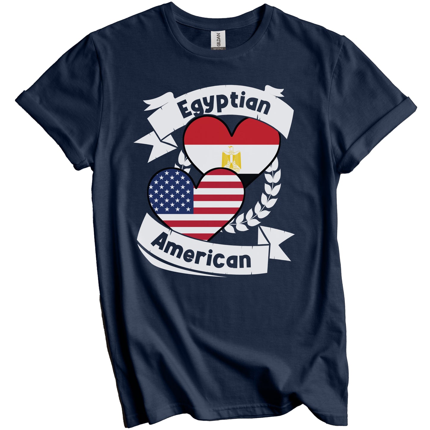Egyptian American Hearts USA Flag Egypt Flag T-Shirt