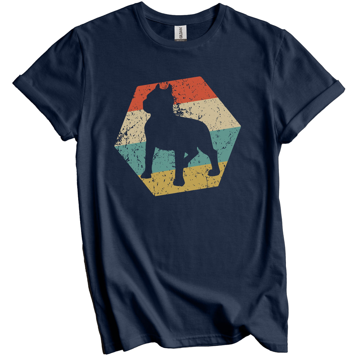 American Pit Bull Terrier Dog Breed Retro Distressed Hexagon T-Shirt