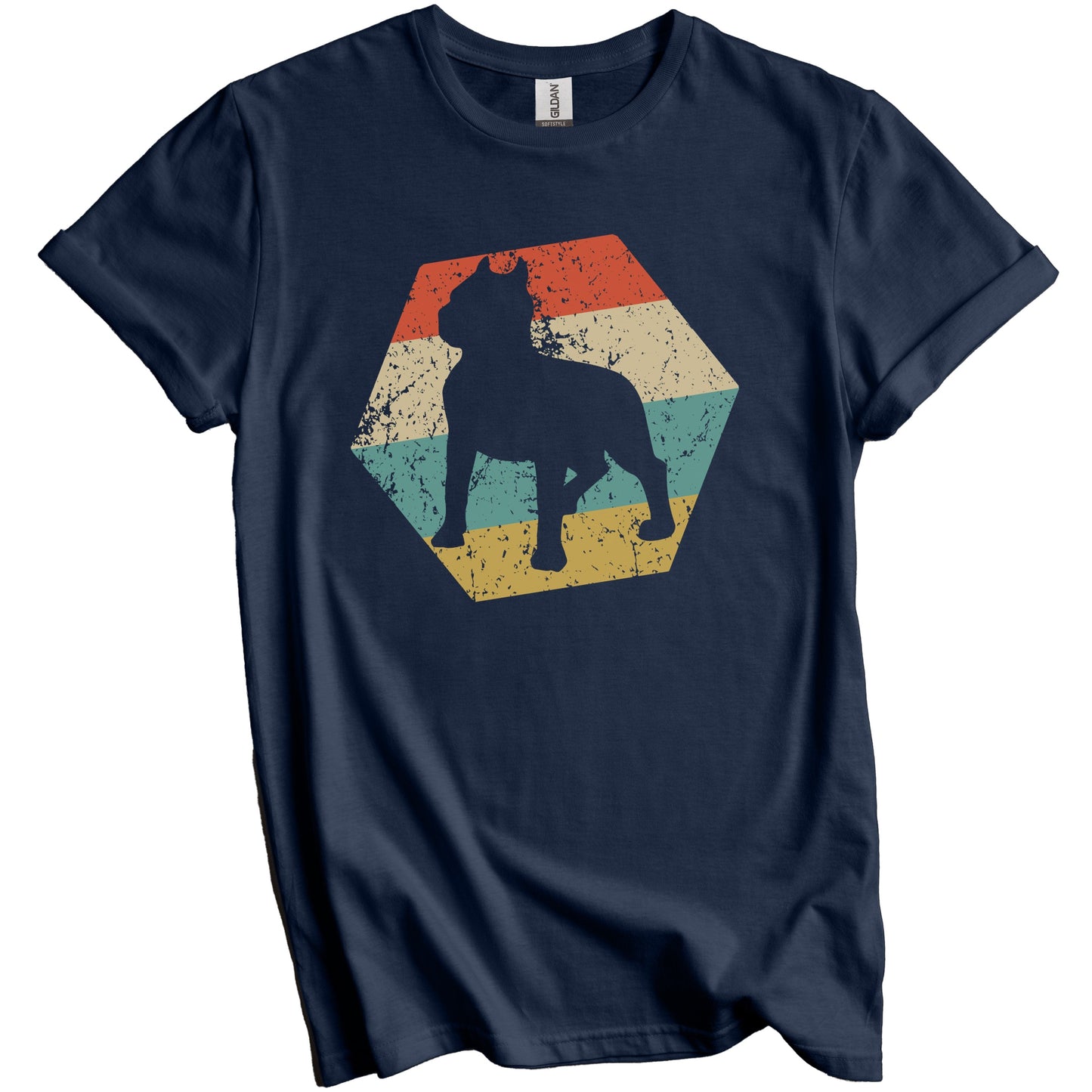 American Pit Bull Terrier Dog Breed Retro Distressed Hexagon T-Shirt