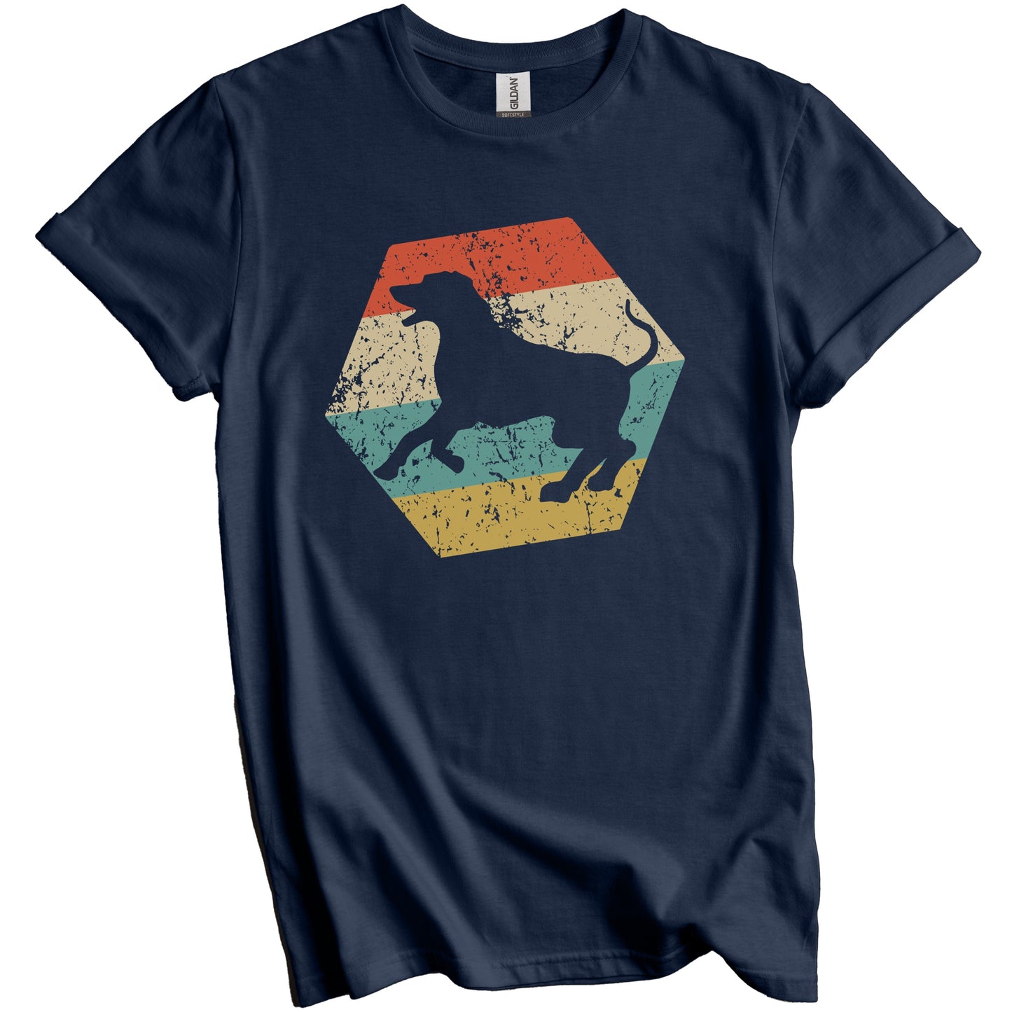 Rhodesian Ridgeback Dog Breed Retro Distressed Hexagon T-Shirt