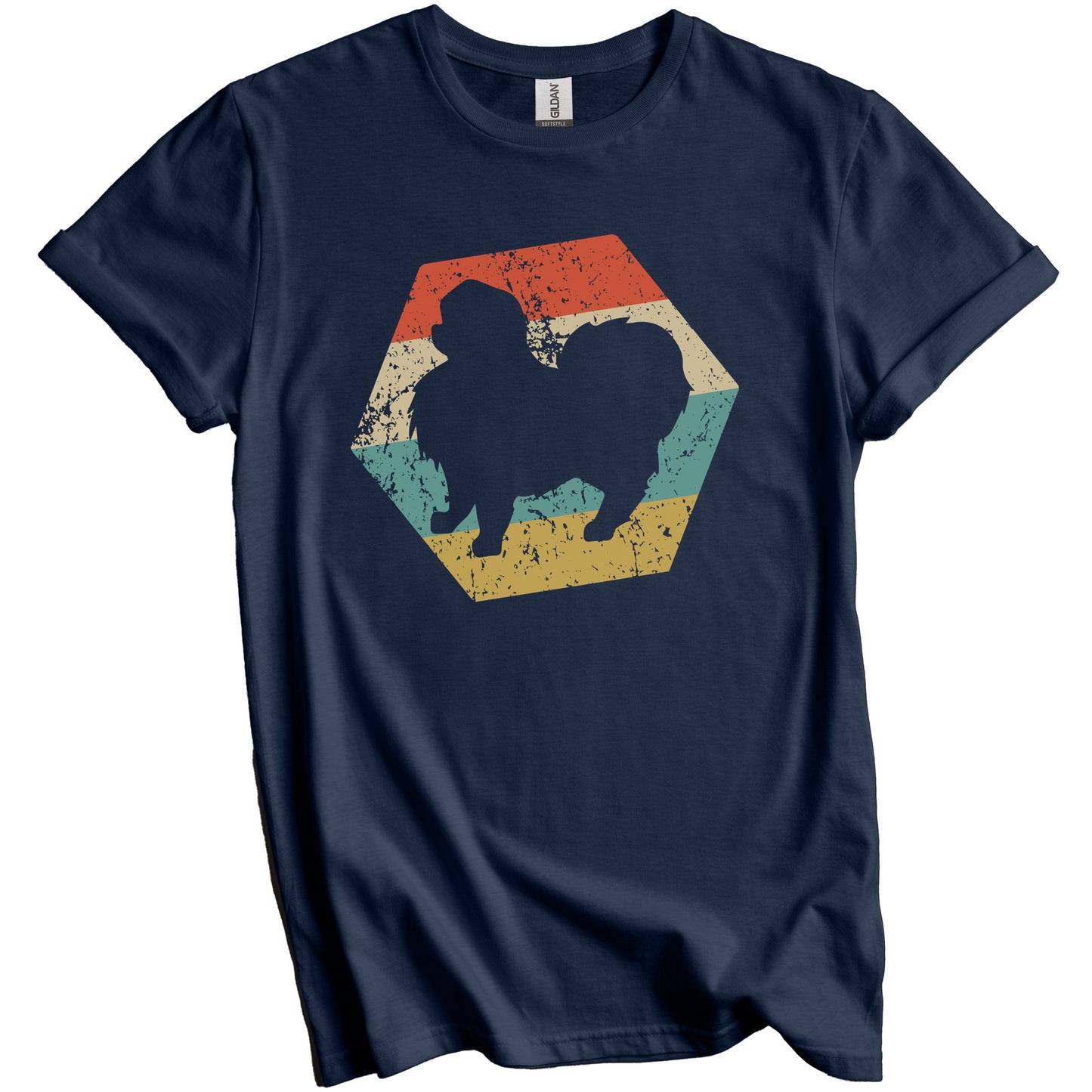 Japanese Chin Dog Breed Retro Distressed Hexagon T-Shirt