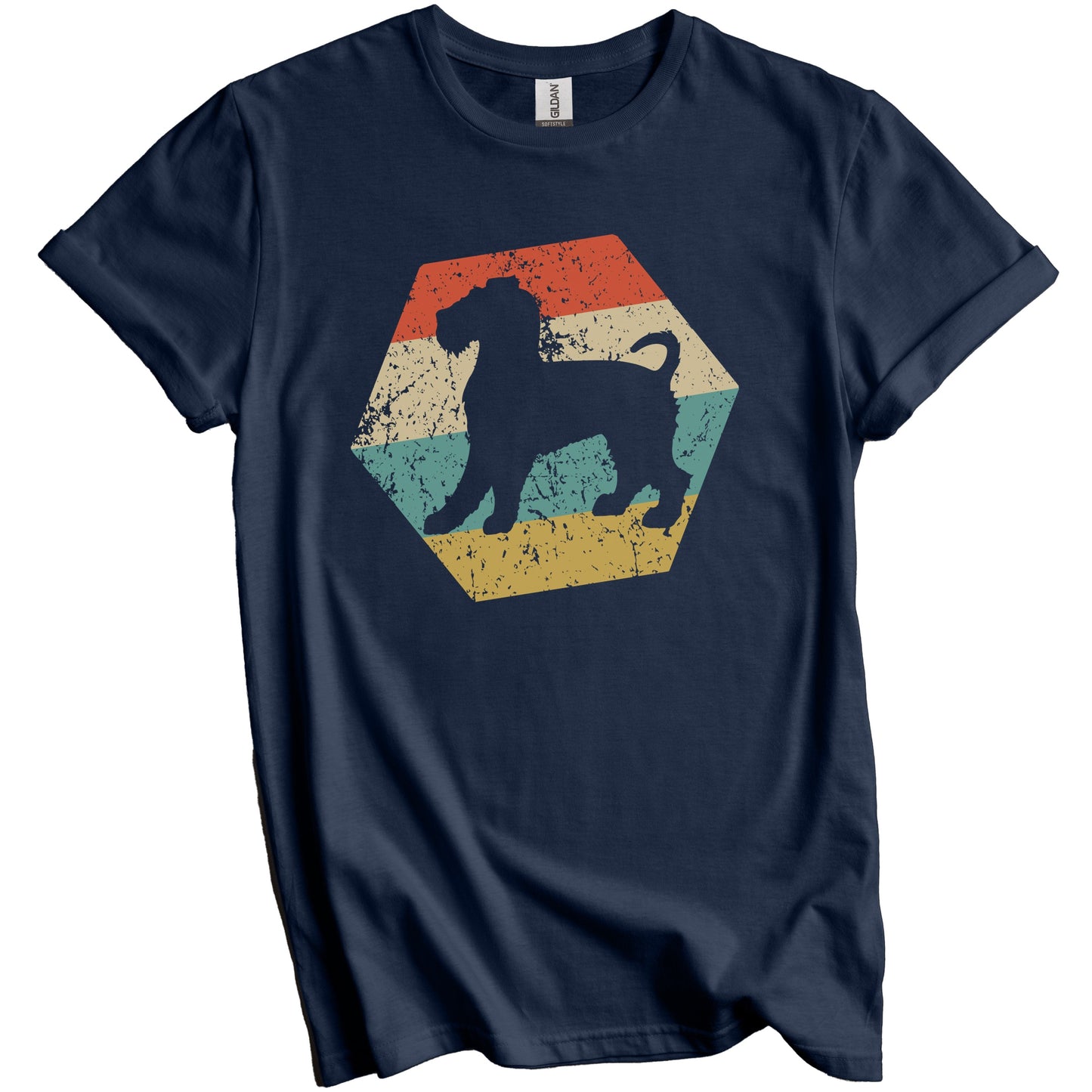 Wire Fox Terrier Dog Breed Retro Distressed Hexagon T-Shirt