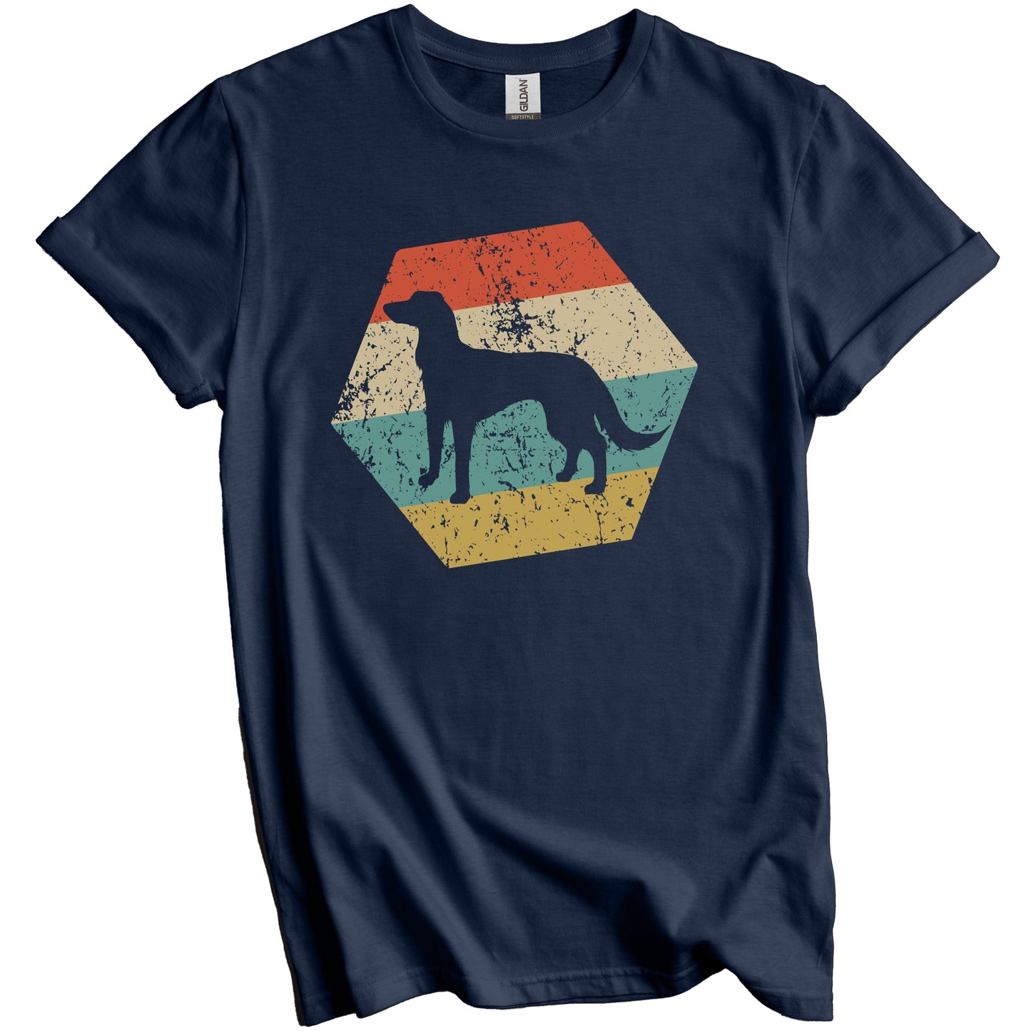 Saluki Dog Breed Retro Distressed Hexagon T-Shirt