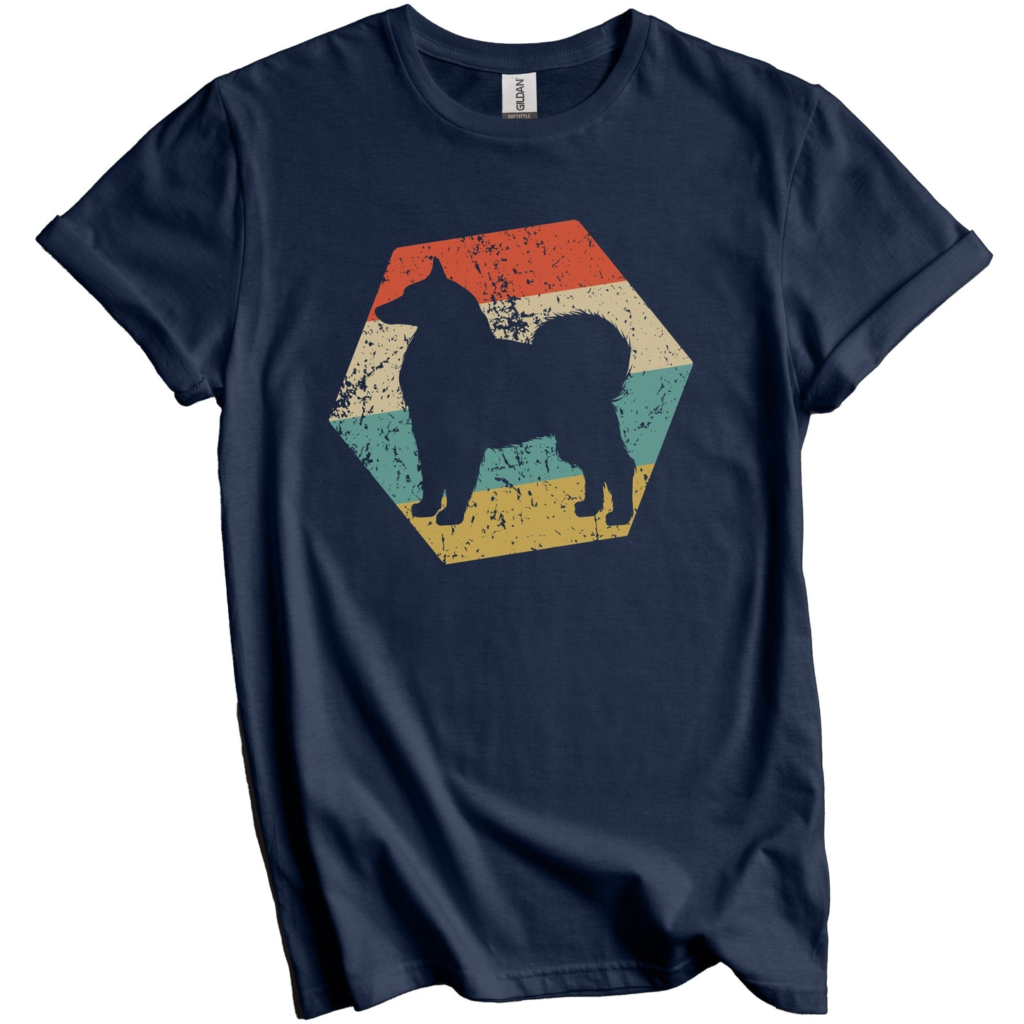 Samoyed Dog Breed Retro Distressed Hexagon T-Shirt