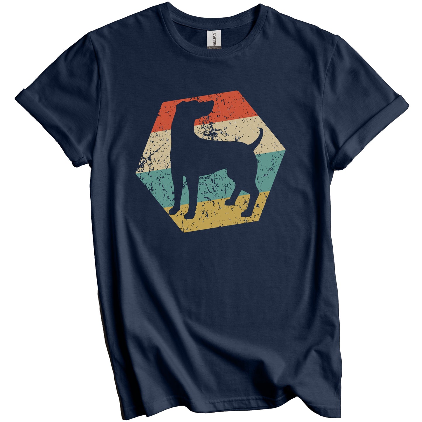 Weimaraner Dog Breed Retro Distressed Hexagon T-Shirt
