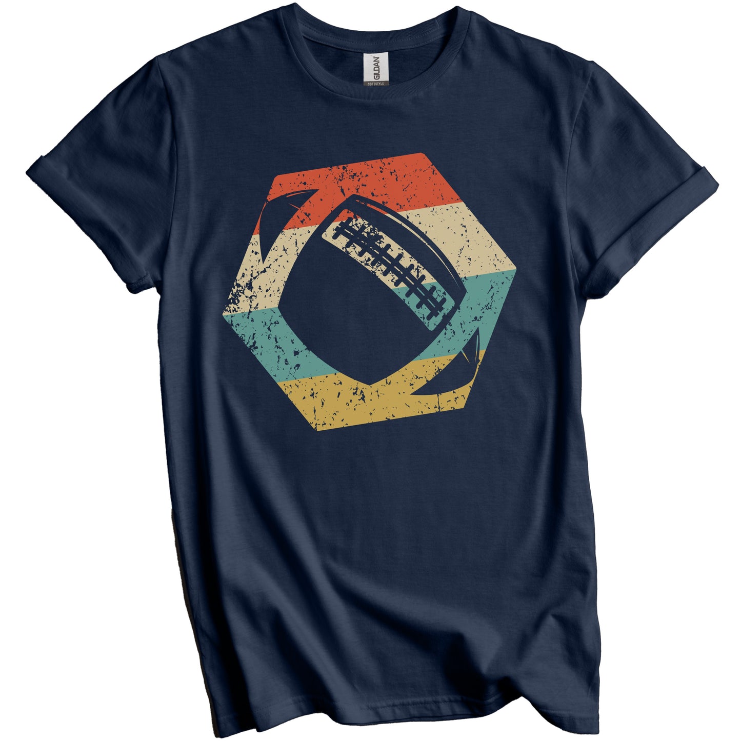 Football Retro Distressed Hexagon Ball T-Shirt