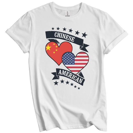 Chinese American Heart Flags China America T-Shirt