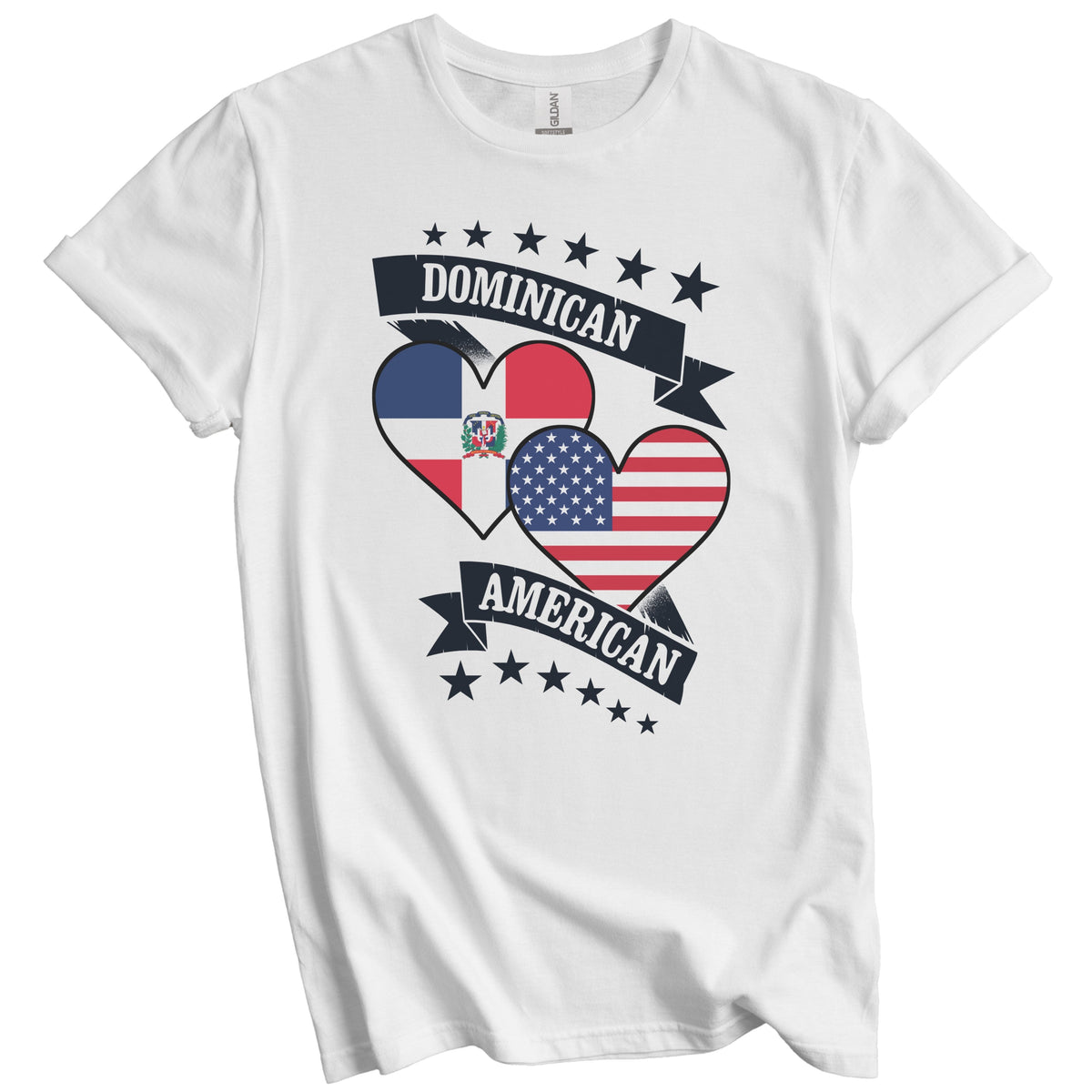 Dominican American Heart Flags Dominican Republic America T-Shirt