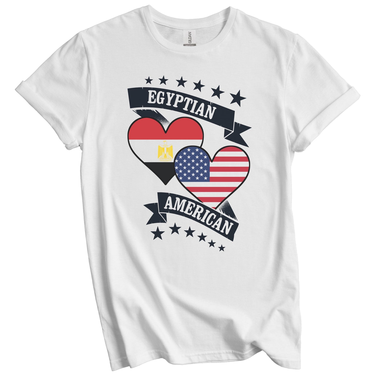 Egyptian American Heart Flags Egypt America T-Shirt